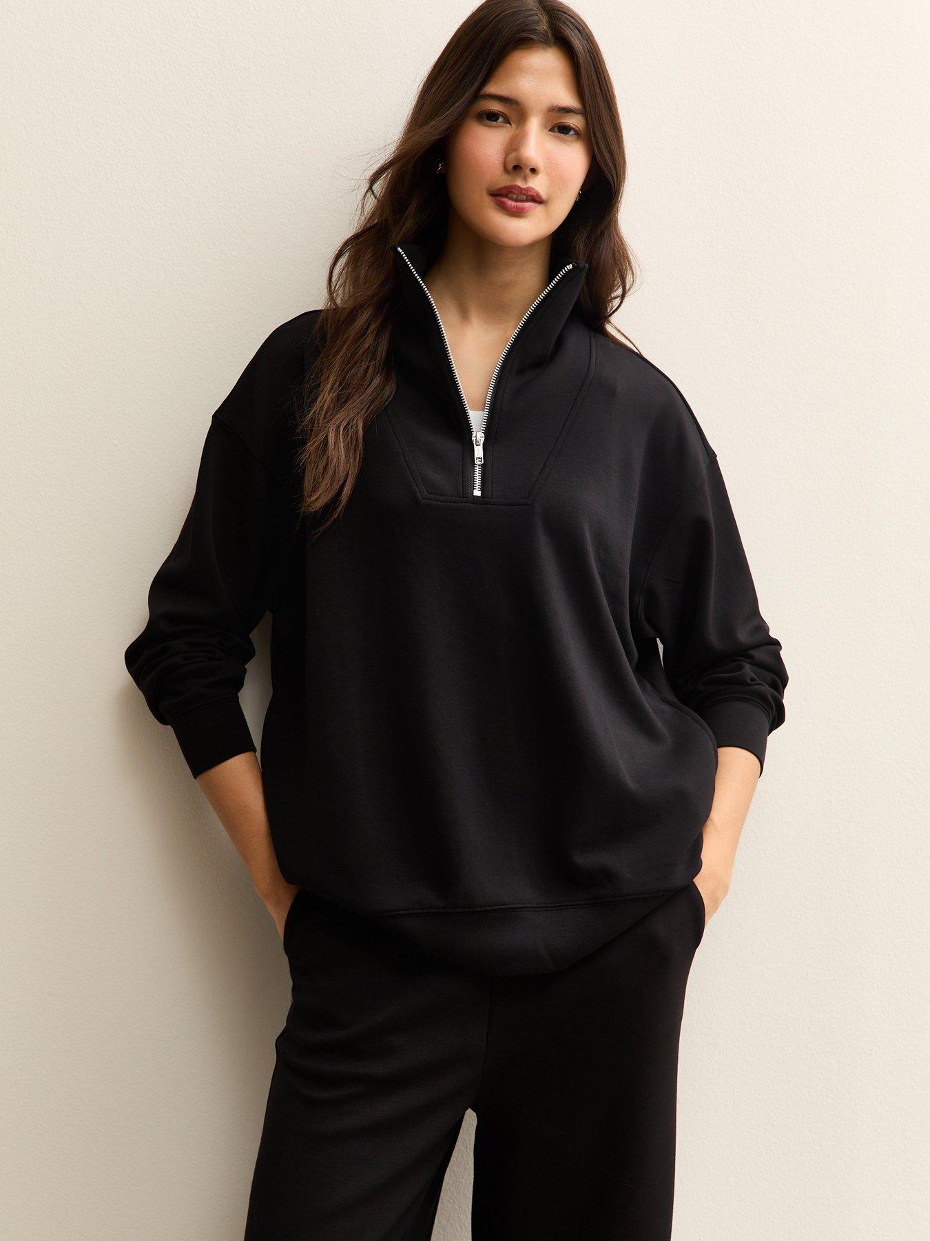new-look-premium-quarter-zip-sweatshirt-black