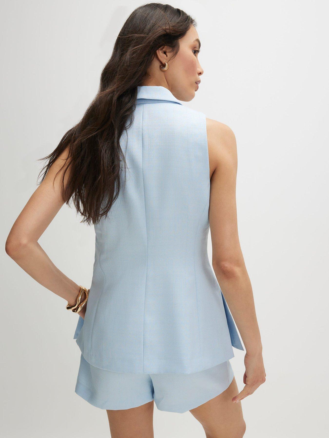 Image 2 of 6 of River Island Miriam Halter Waistcoat - Blue