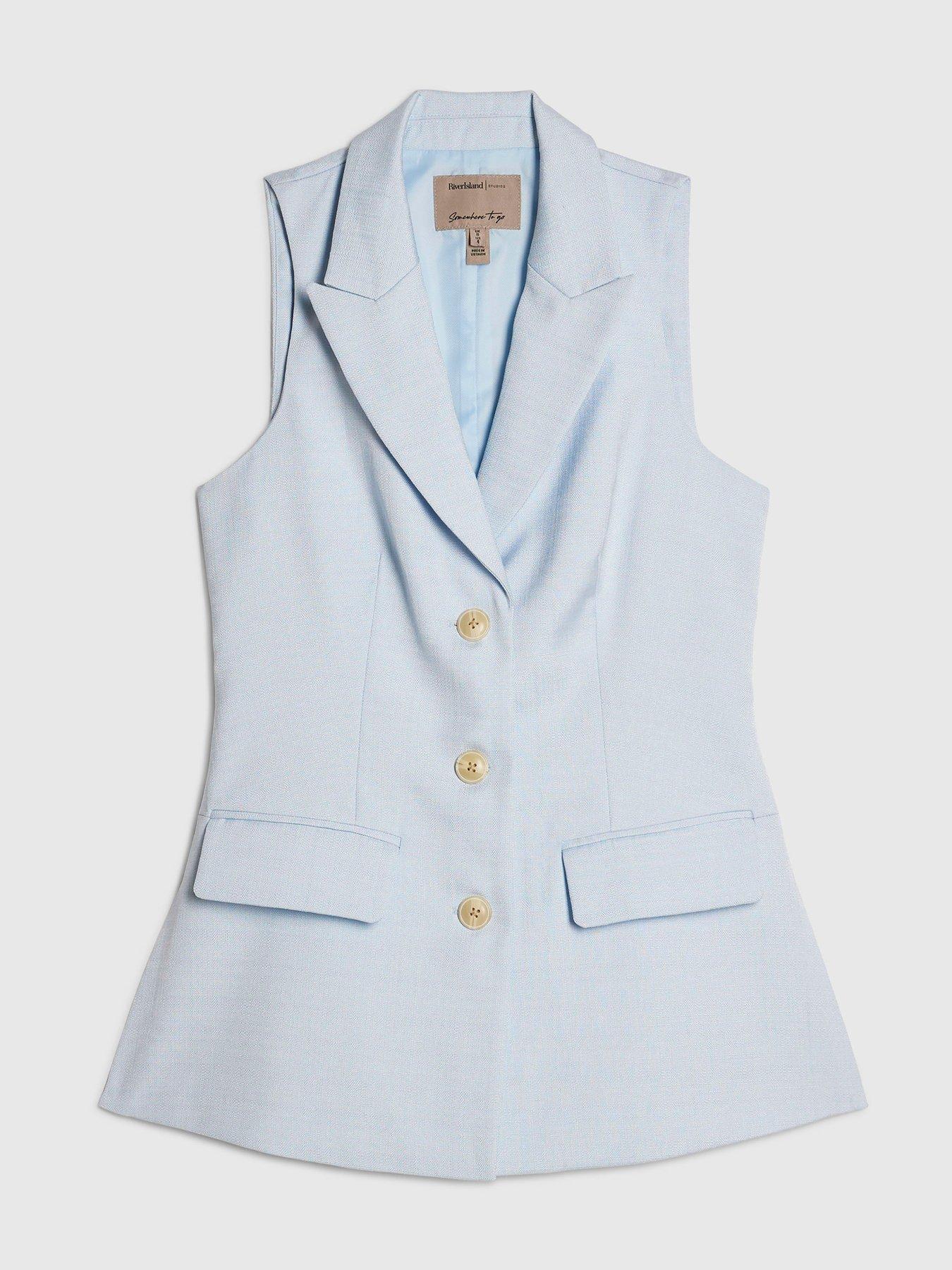 Image 5 of 6 of River Island Miriam Halter Waistcoat - Blue