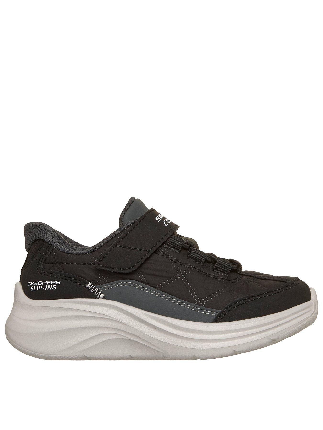 Image 1 of 6 of Skechers Kids' Comfy Sprints Hook-and-Loop Trainers - Black