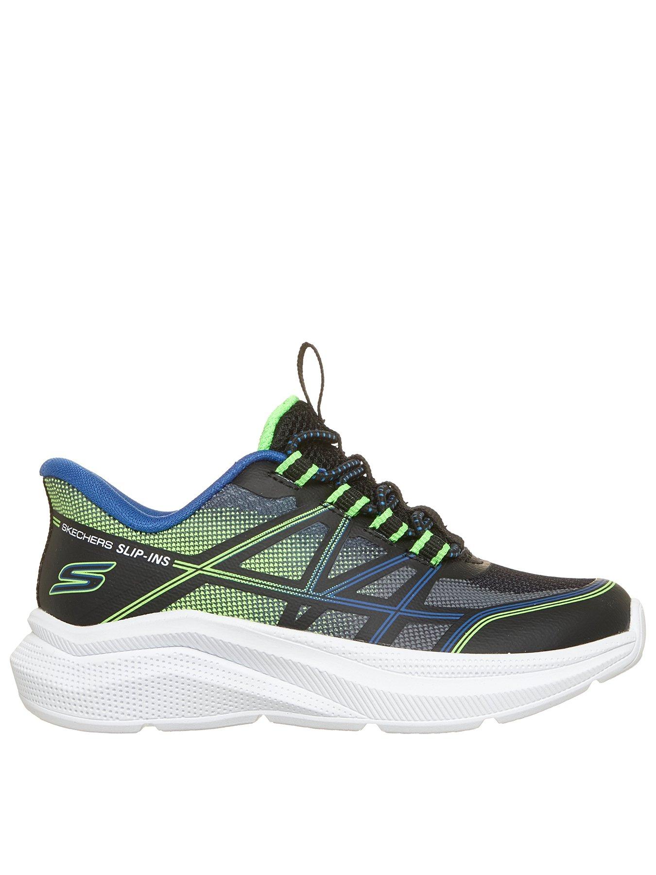Skechers Boys' Slip-In Trainers with Adaptive Closure and Cushioned Midsole - Black