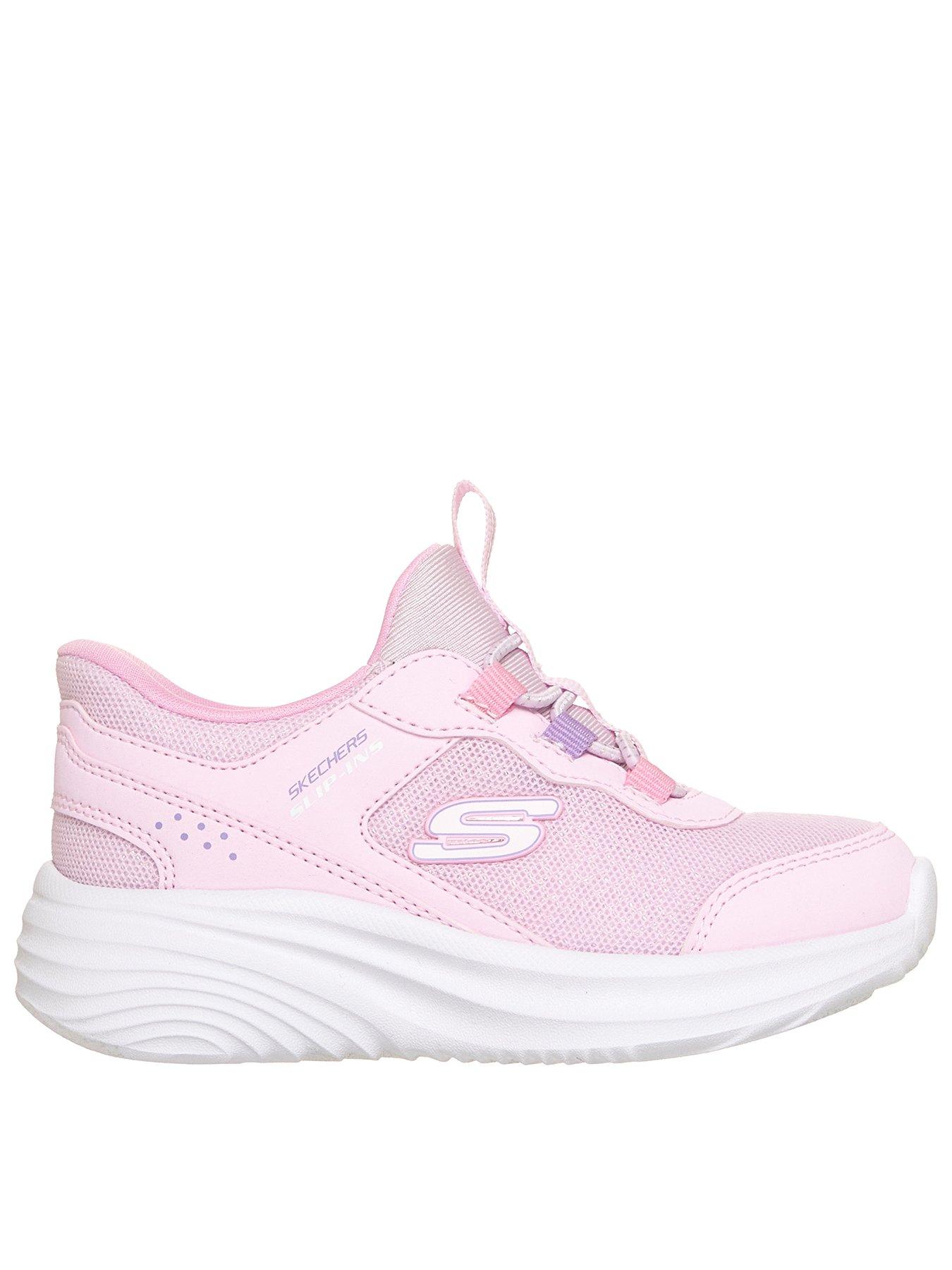 Skechers Girls' Hook and Loop Chunky Sole Trainers - Pink