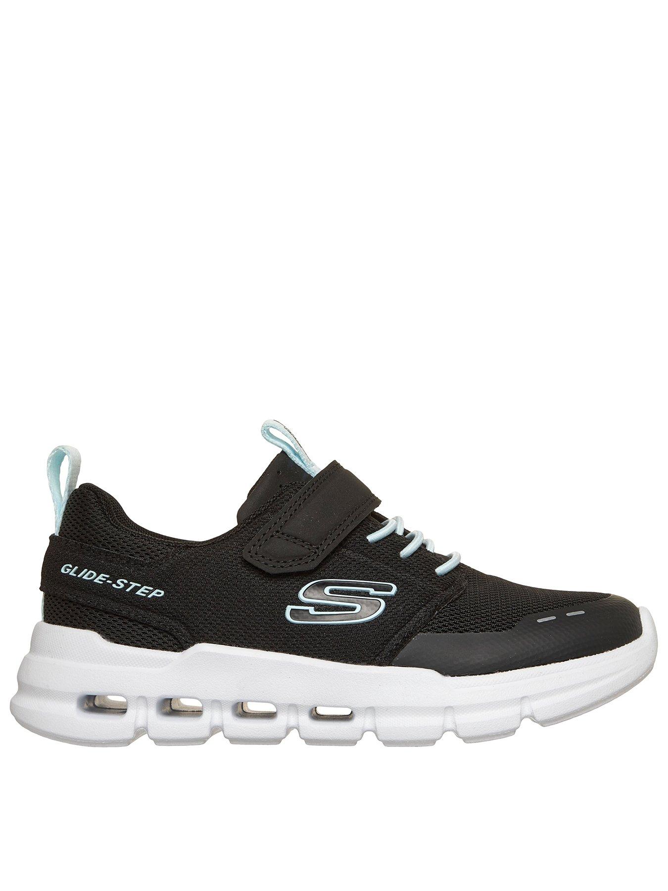 Skechers Glide-Step Flow Hook and Loop Trainers  - Black
