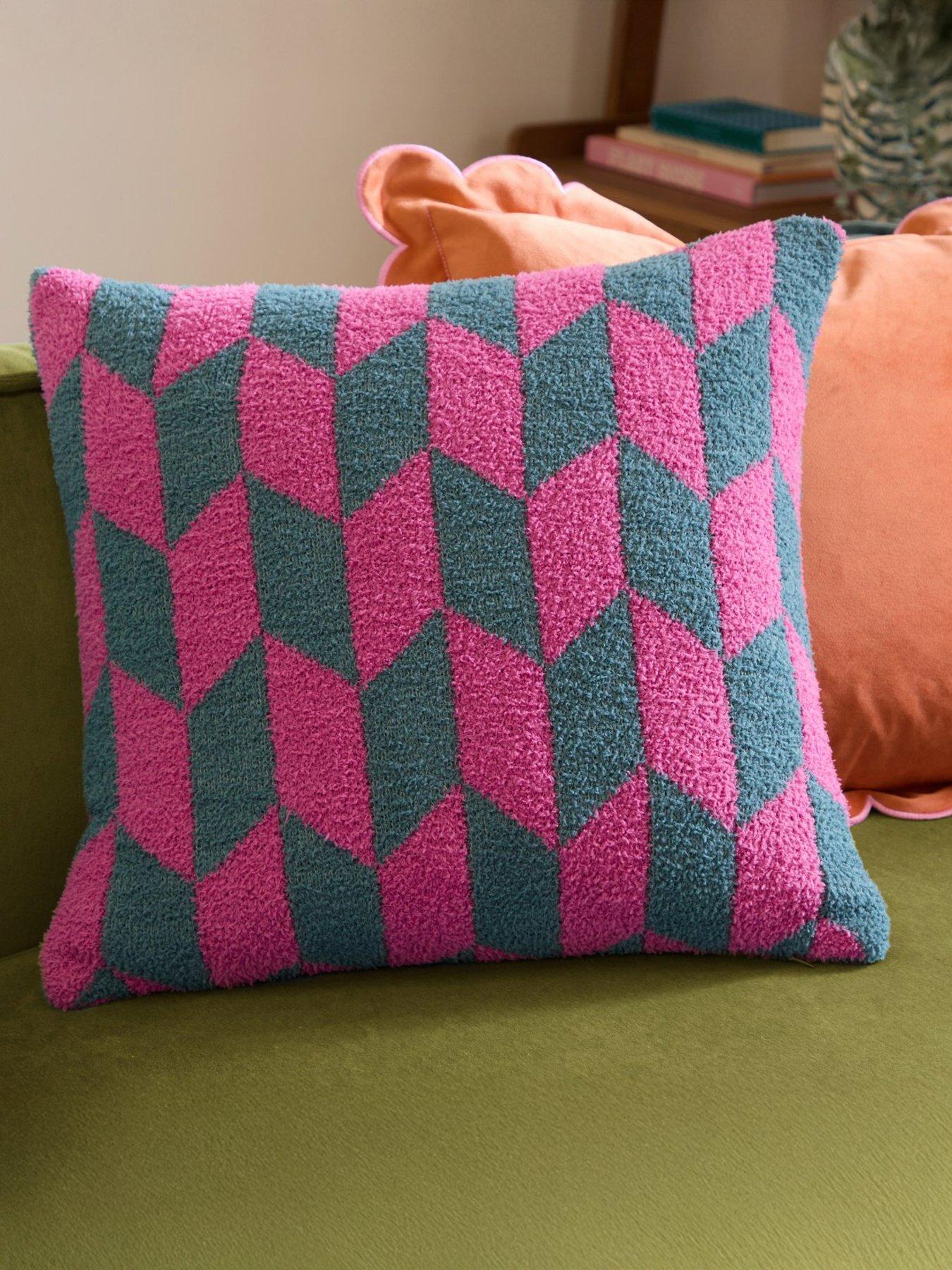 Image 1 of 5 of Furn OLSEN 45X45 POLYESTER CUSHION RETRO PINK