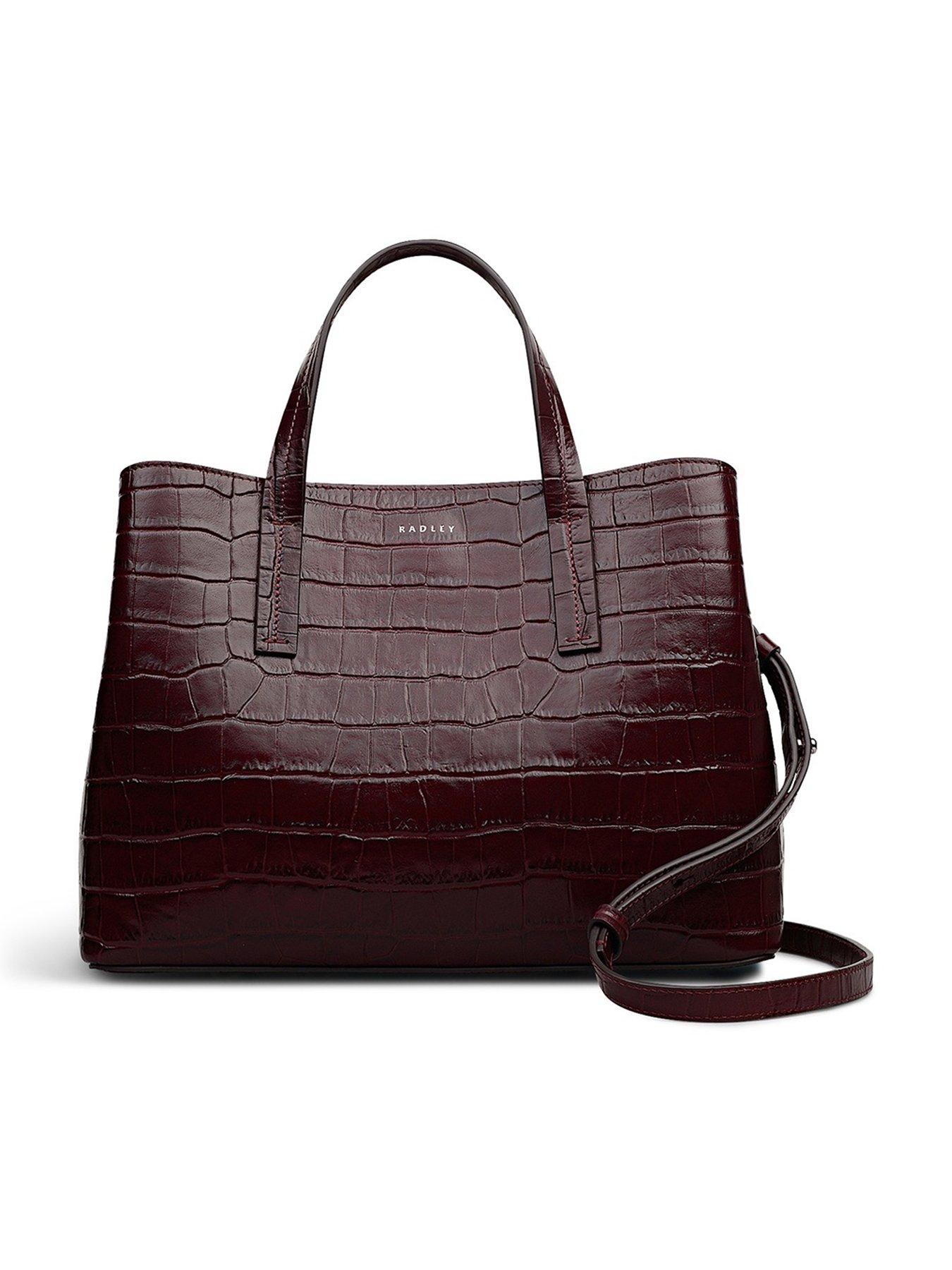 Radley Dukes Place - Faux Croc Medium Ziptop Grab - Dark Cherry