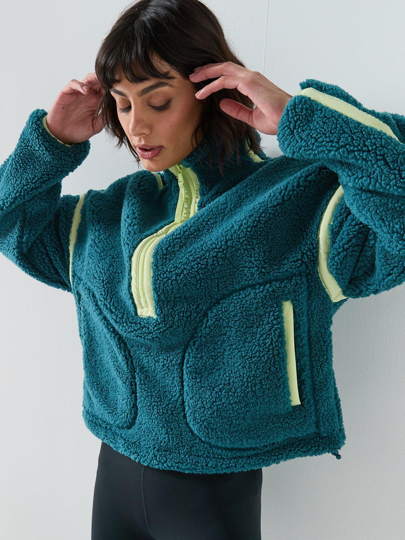 gym-coffee-womens-training-industry-fleece-half-zip-greendetail