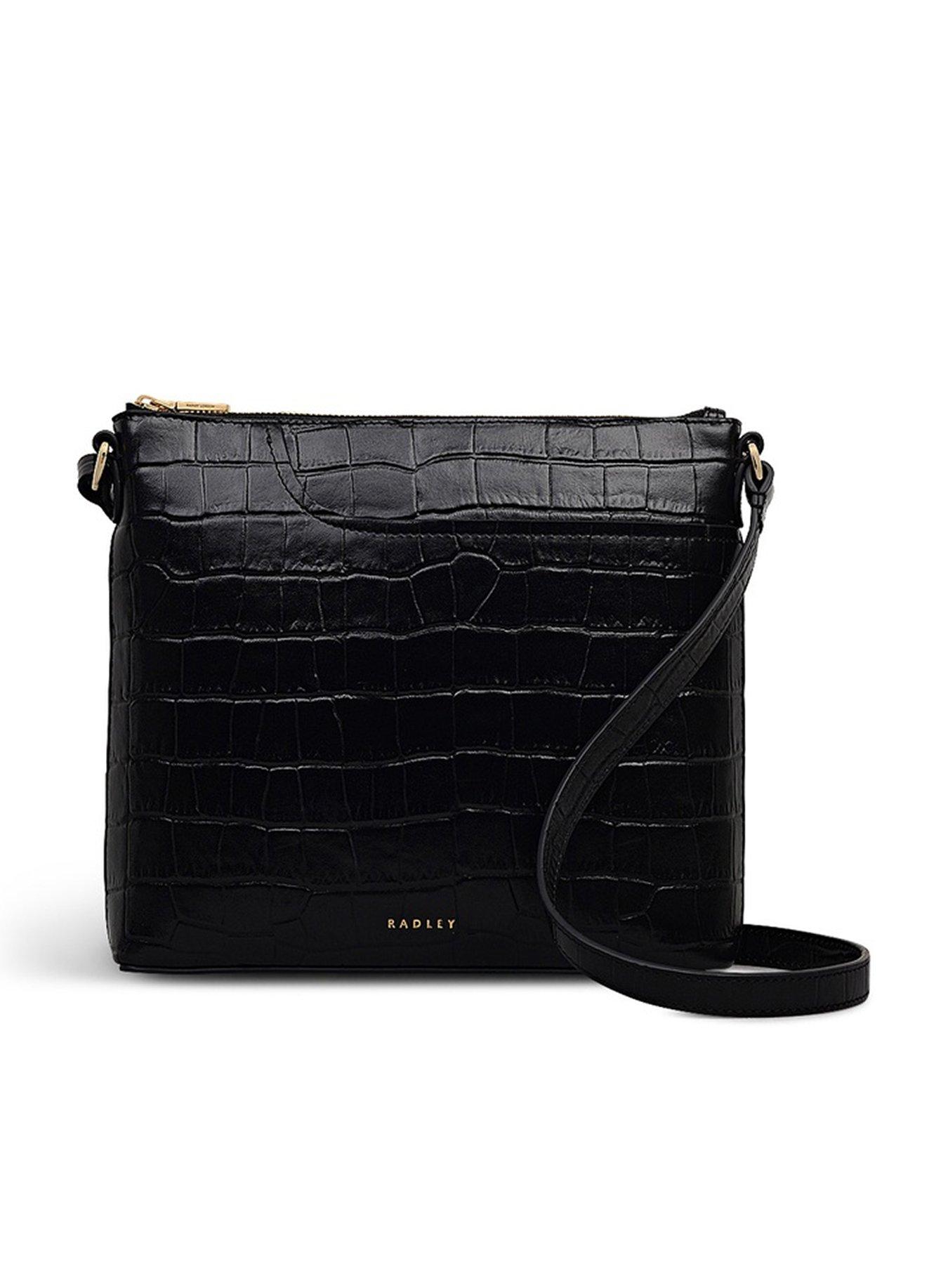 Radley Pockets - Faux Croc Small Ziptop Ns Cross Body Black