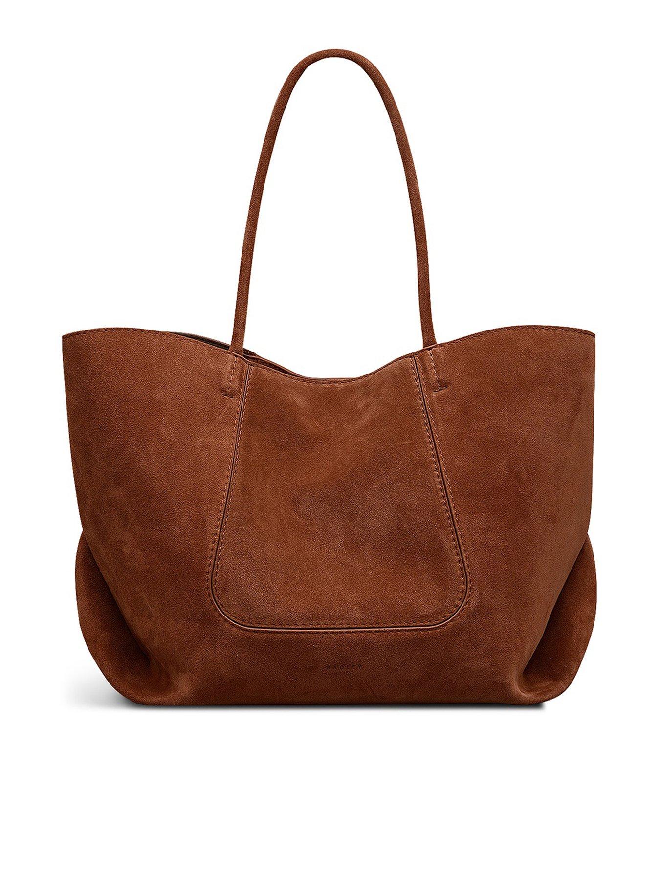 Image 1 of 6 of Radley The Compton Suede Medium Ziptop Shoulder Bag - Russet Brown