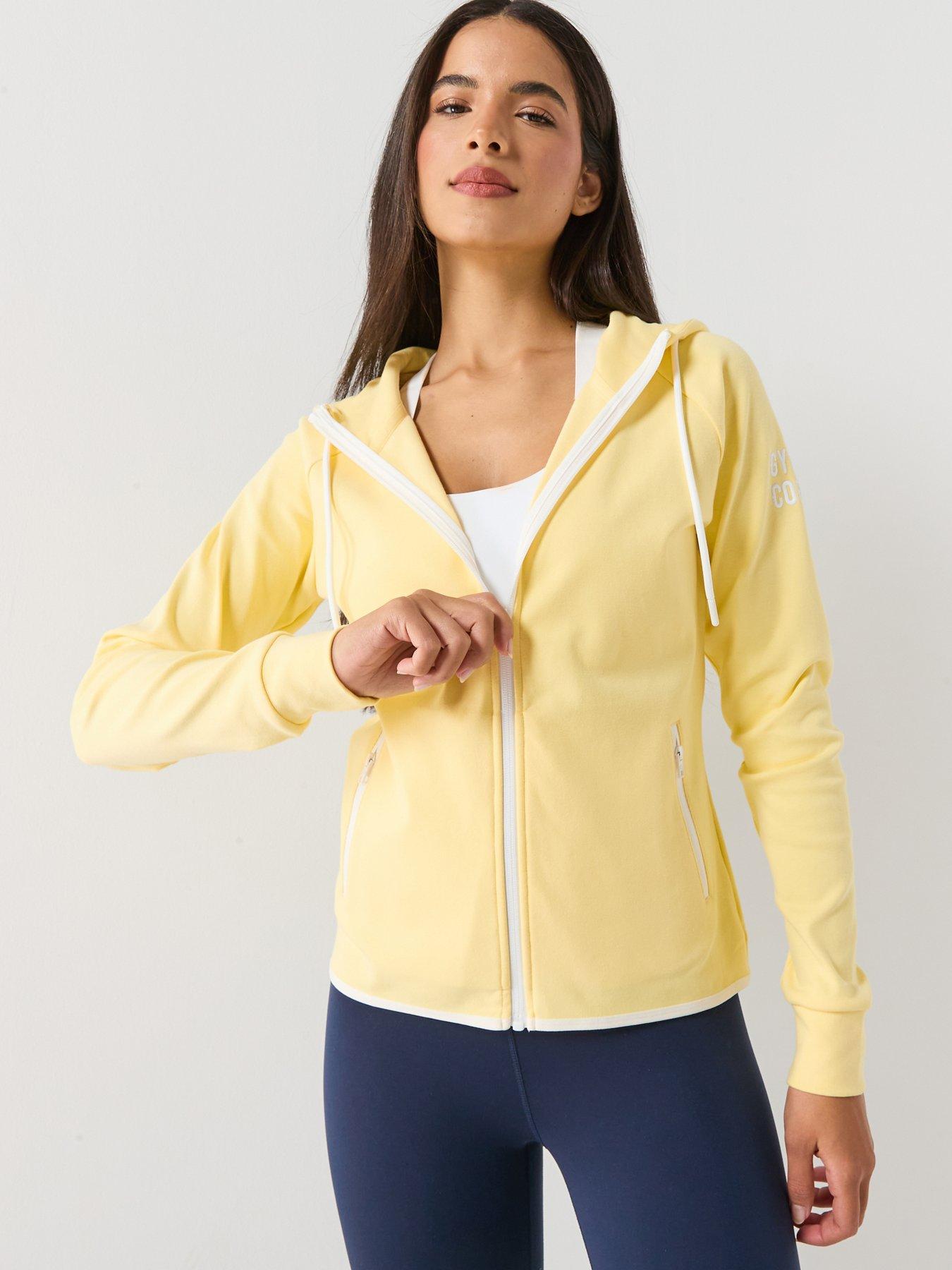 Image 1 of 6 of Gym + Coffee Womens Training Chill Zip Hoodie - Yellow