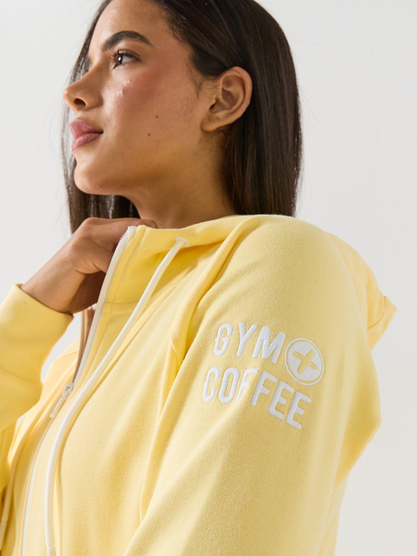 Image 4 of 6 of Gym + Coffee Womens Training Chill Zip Hoodie - Yellow