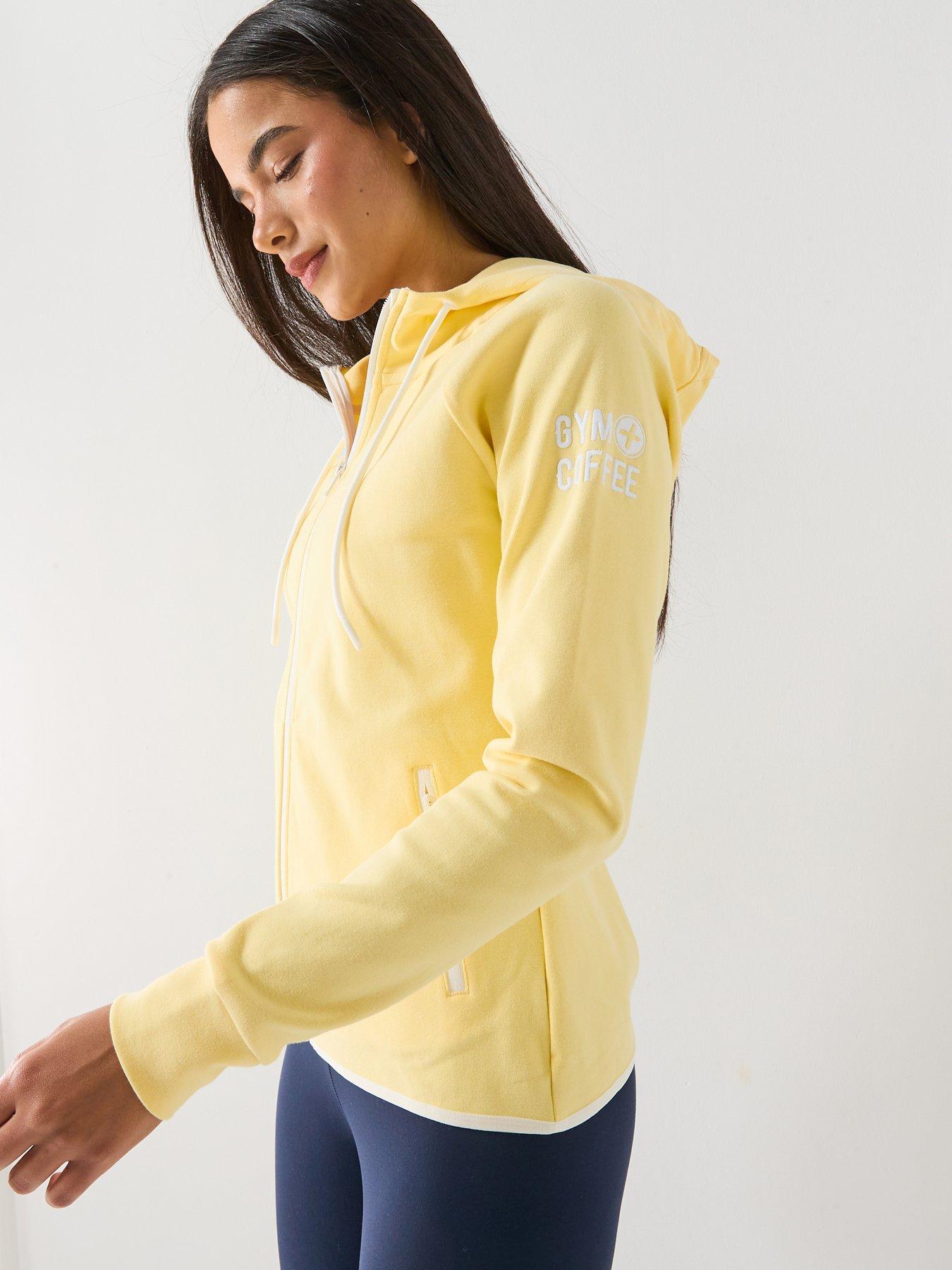 Image 5 of 6 of Gym + Coffee Womens Training Chill Zip Hoodie - Yellow