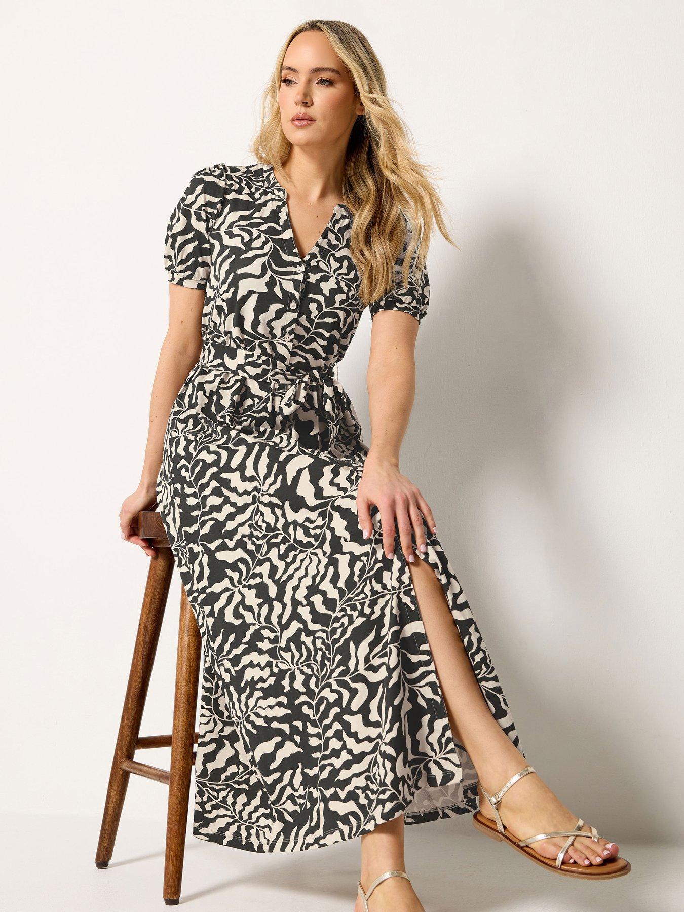Image 3 of 5 of Long Tall Sally Belted A-Line Midaxi Dress - Brown