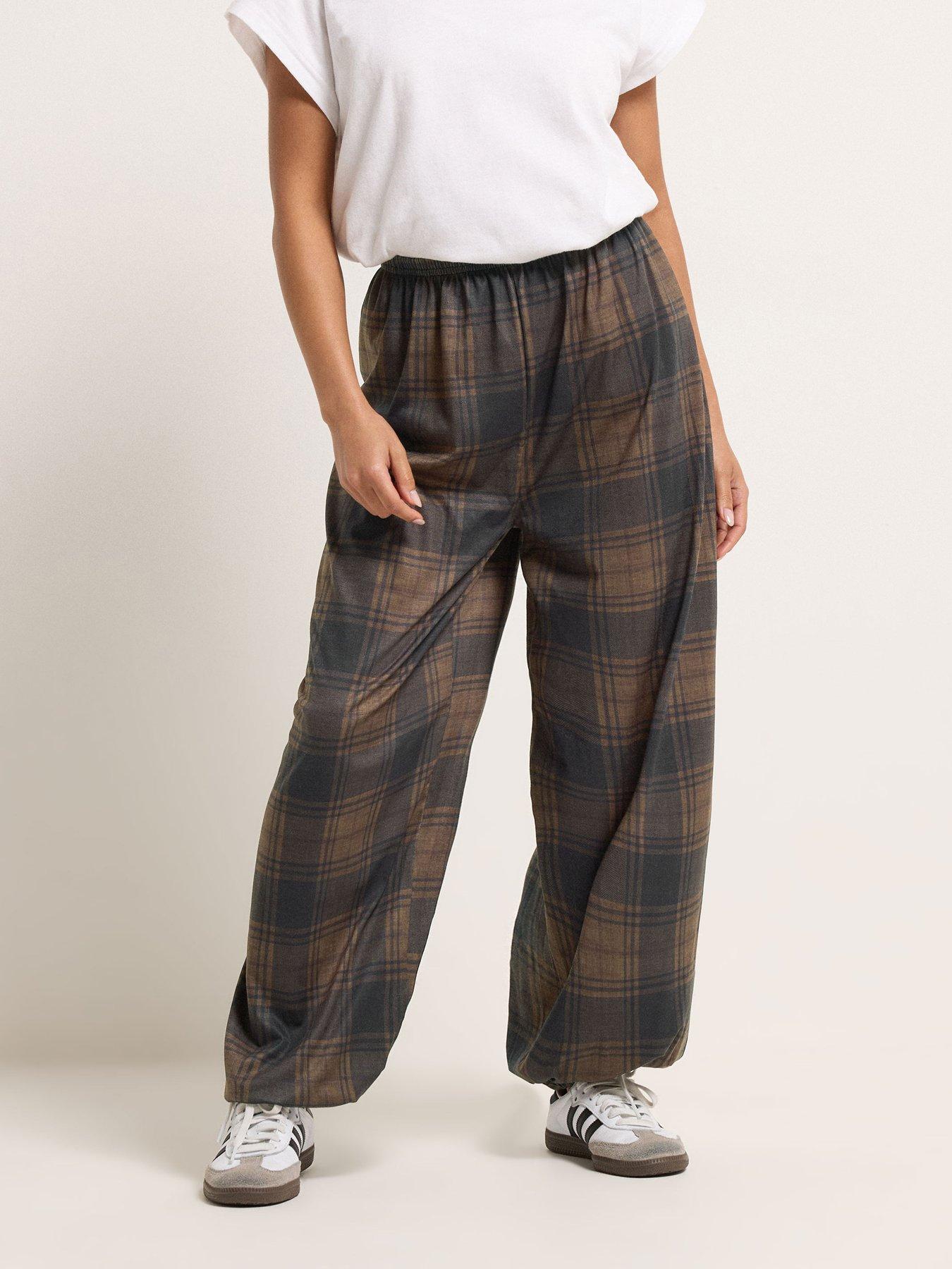 PixieGirl Petite Large Check Balloon Trousers