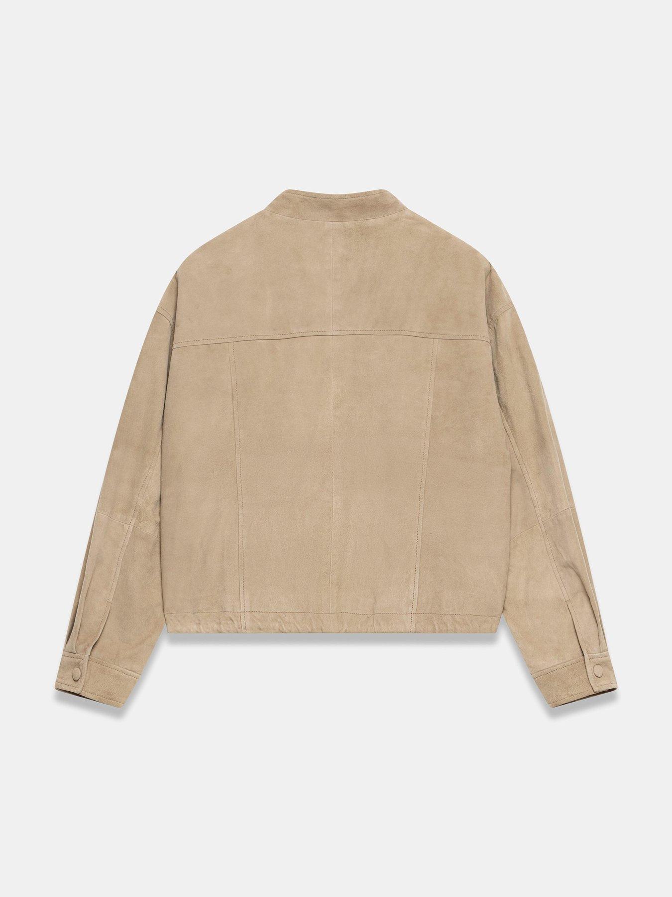 Image 6 of 6 of Mint Velvet Sand Suede Bomber Jacket