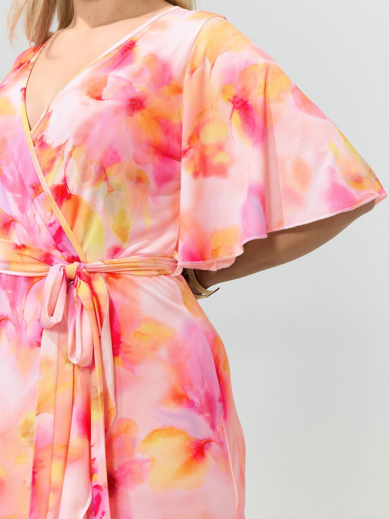 yours-curve-blur-wrap-ruffle-dress-yellowoutfit