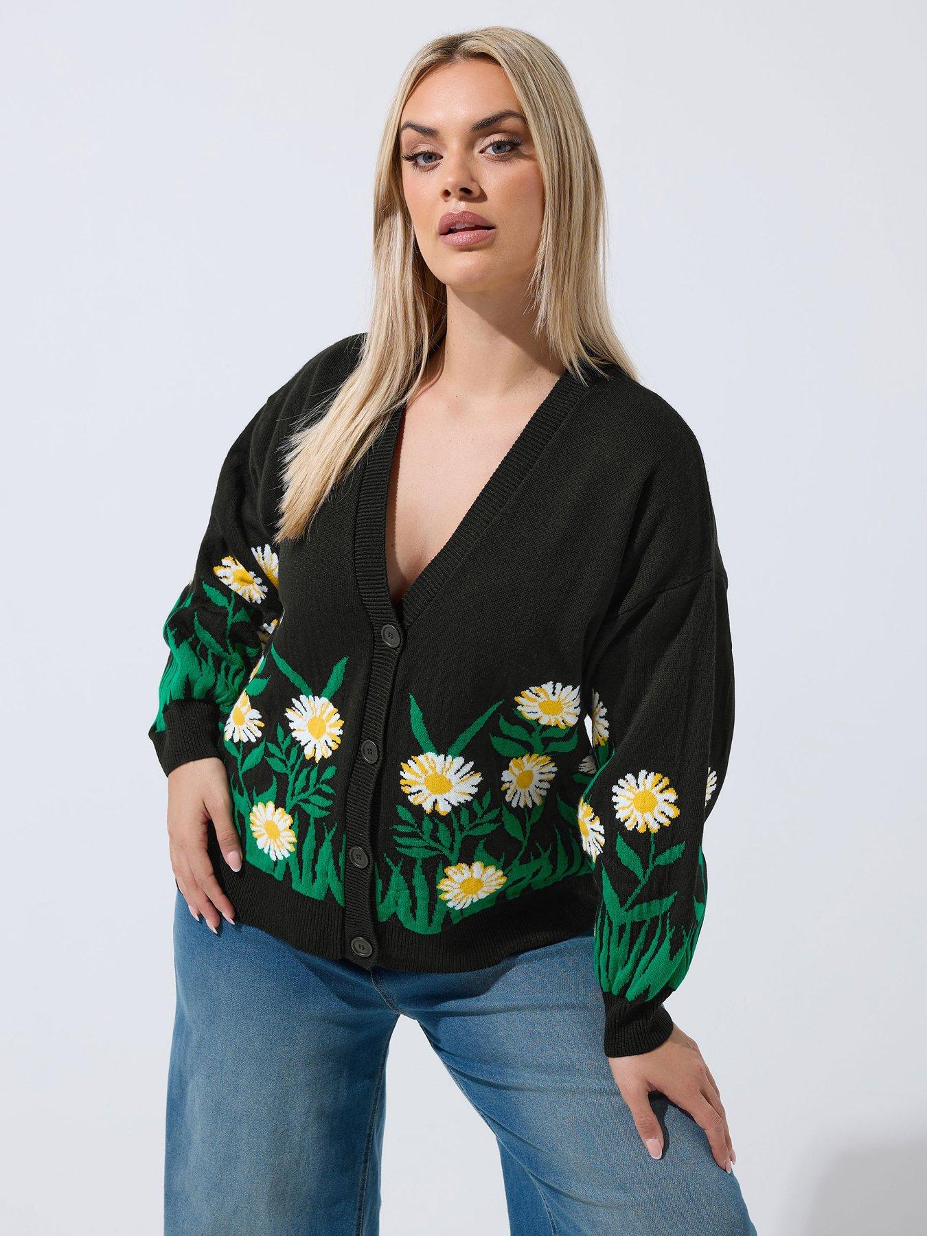 Yours Curve Floral Garden Border Cardigan