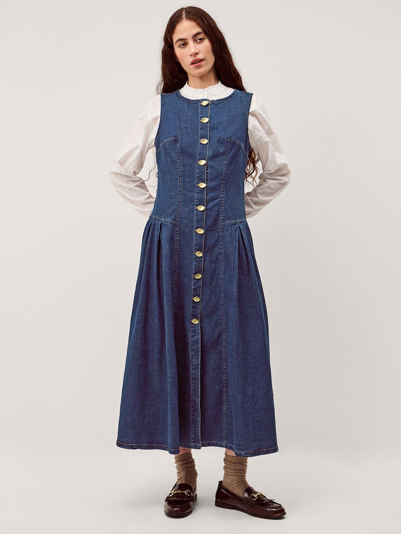 monsoon-layla-button-dressfront