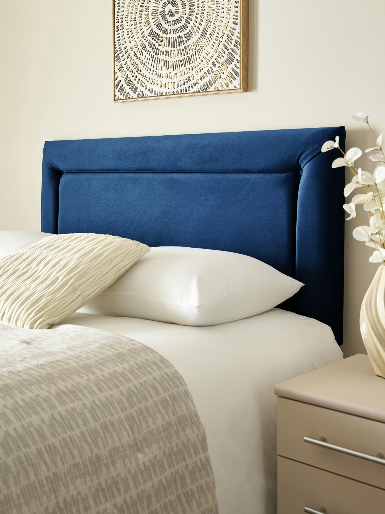 Image 1 of 7 of Shire Beds Georgia Border Velvet Headboard - Db