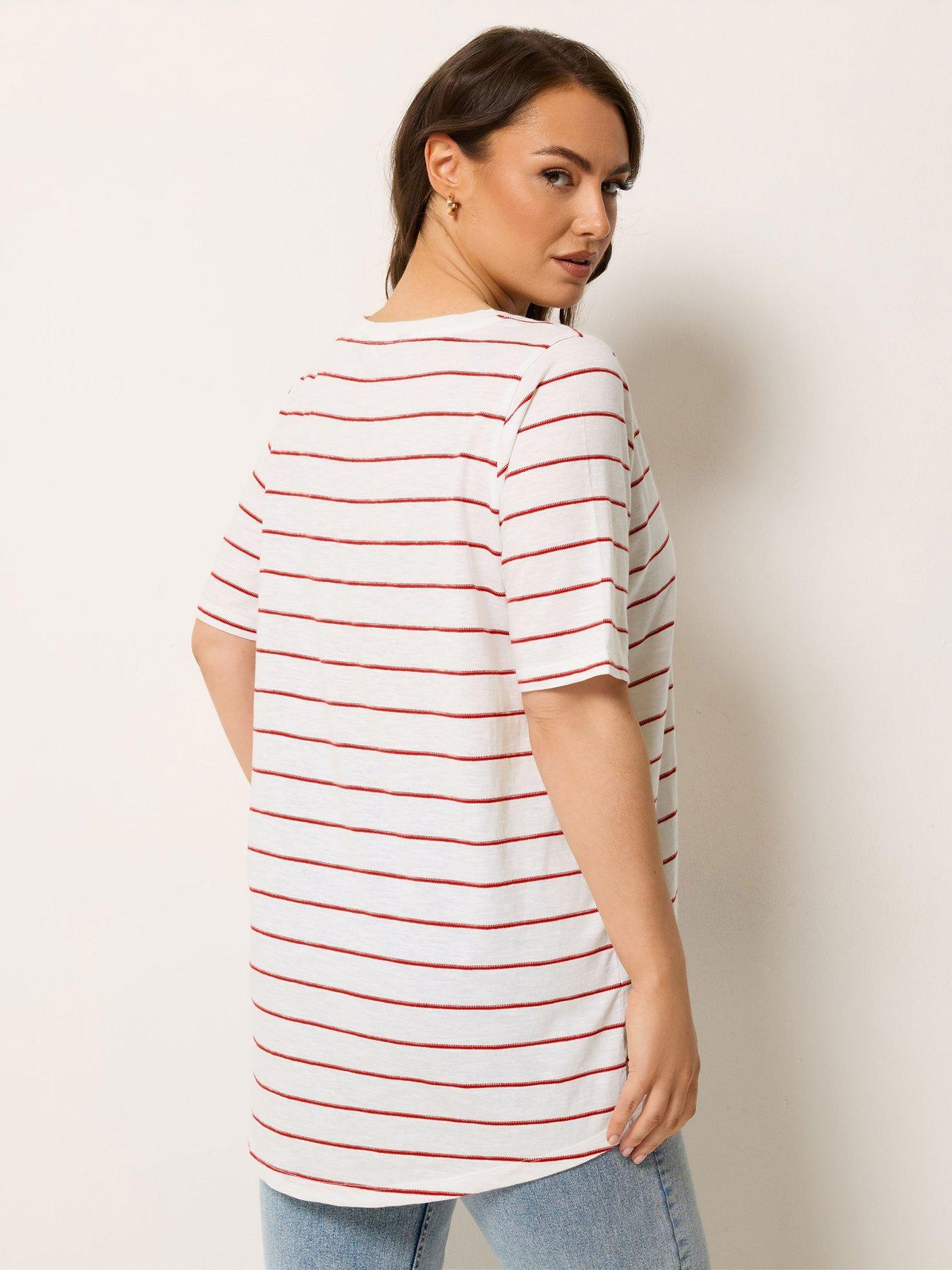 yours-curve-v-neck-stripe-t-shirt-whitestillFront
