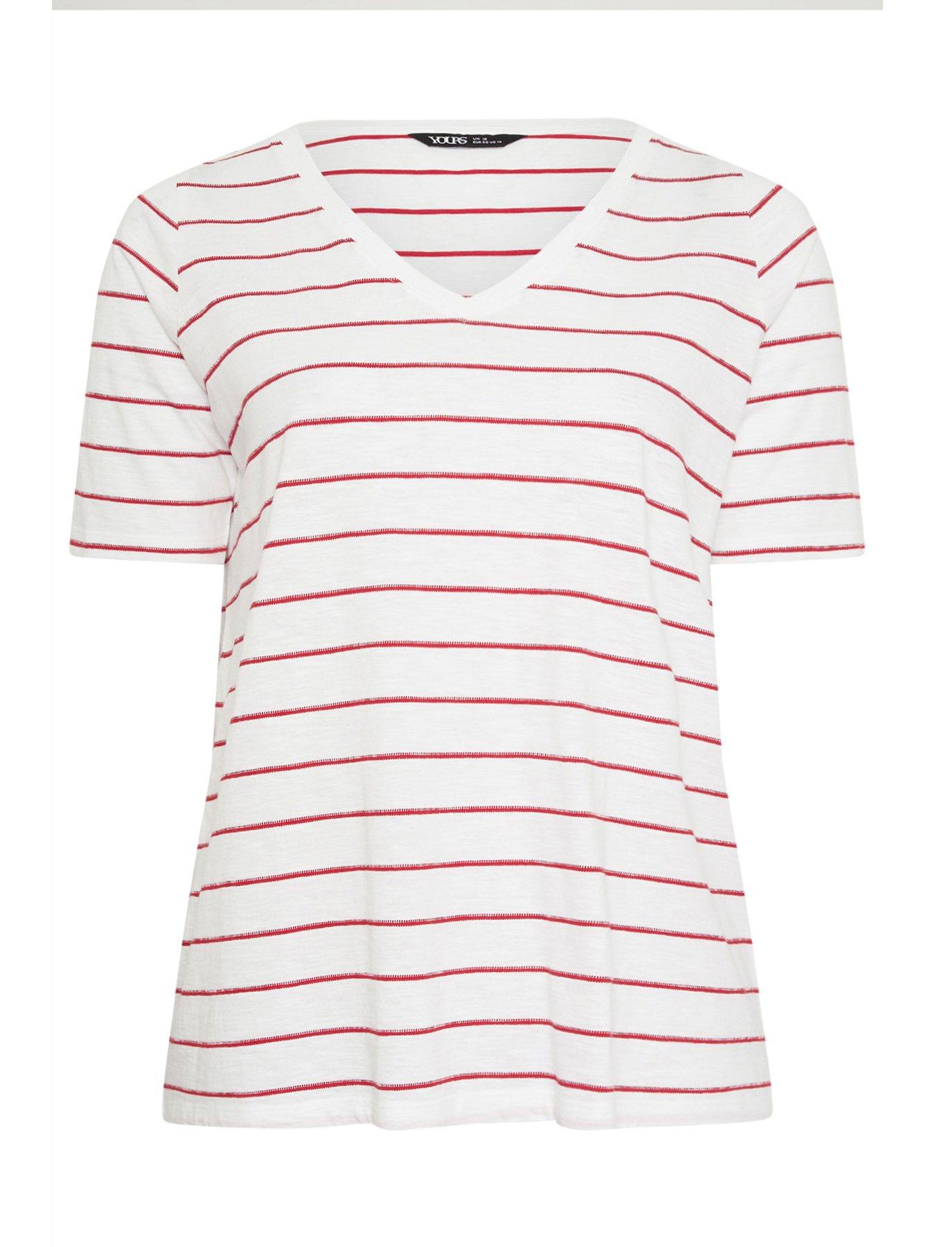 yours-curve-v-neck-stripe-t-shirt-whitedetail
