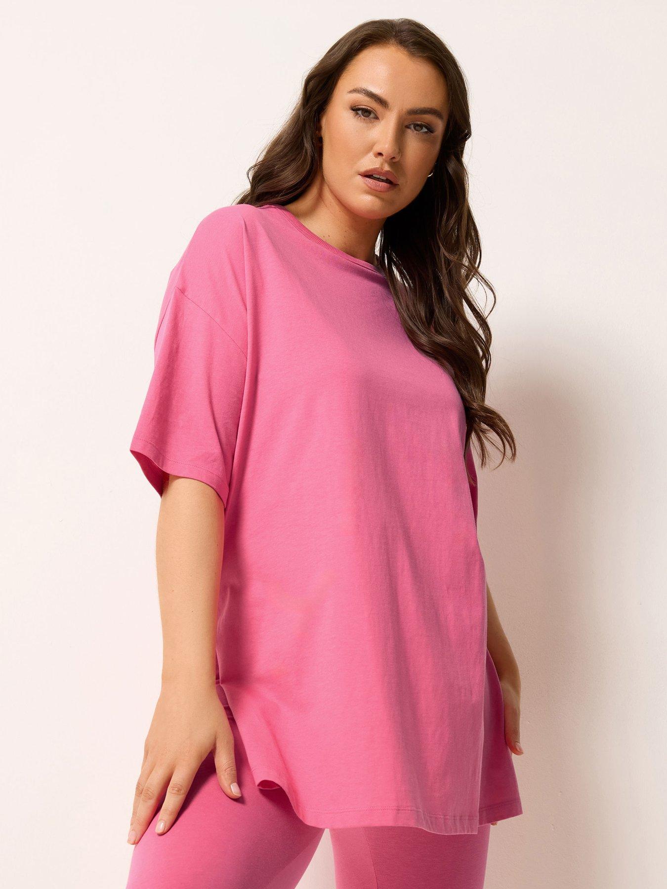 yours-curve-relaxed-longline-side-split-t-shirt-pinkfront
