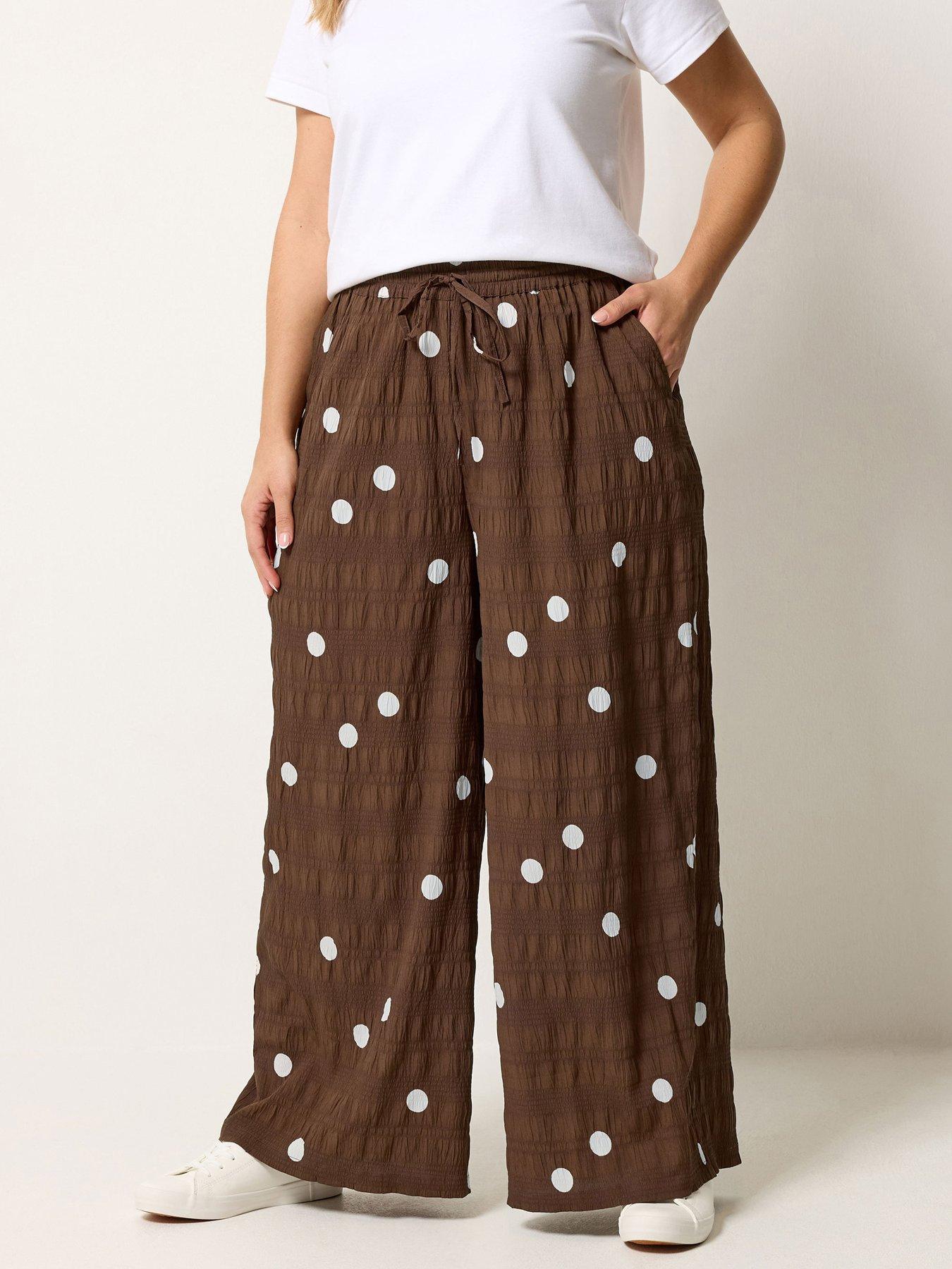 Yours Curve Woven Polka Dot Printed Trousers