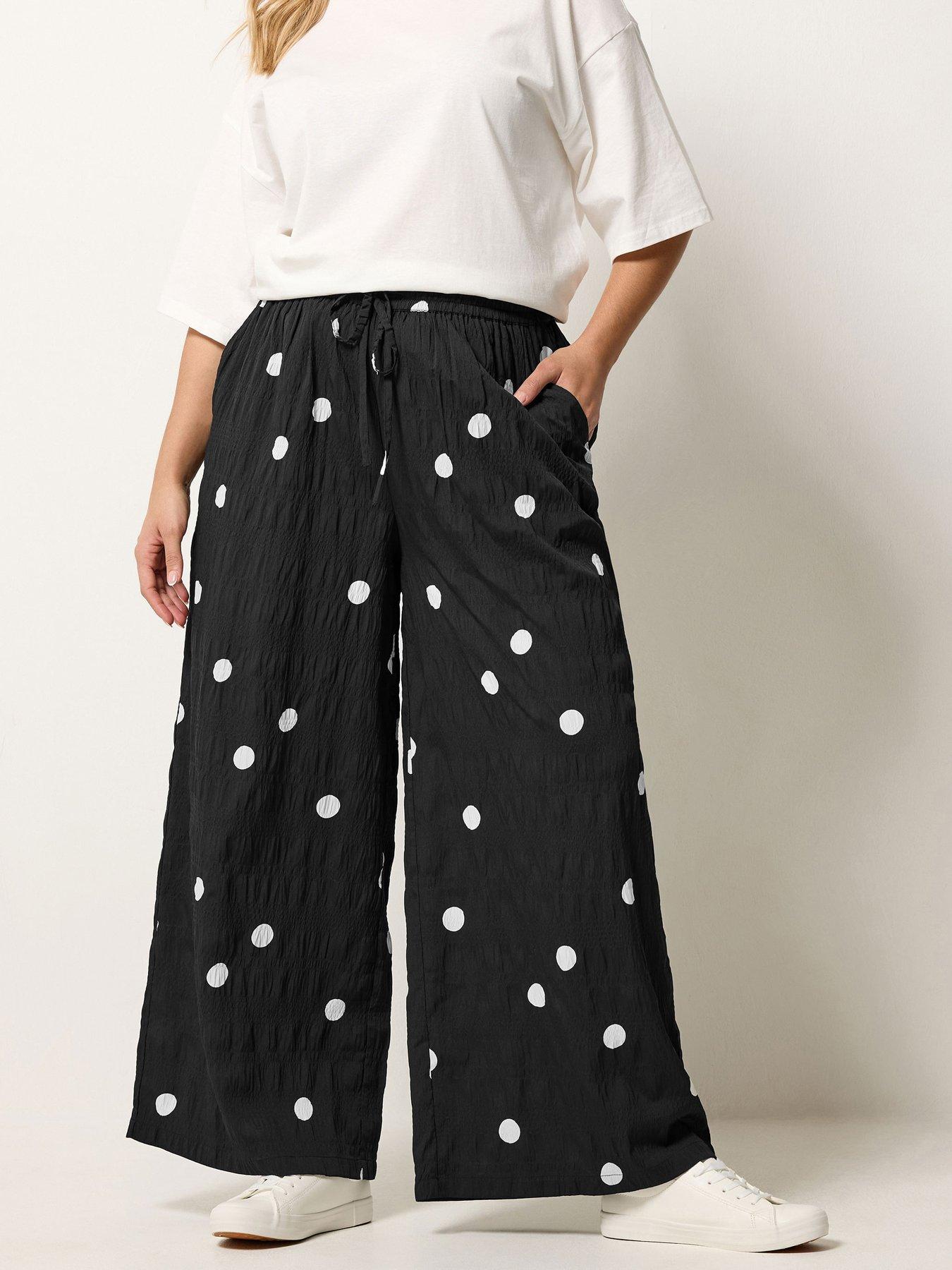 Yours Curve Woven Polka Dot Printed Trousers
