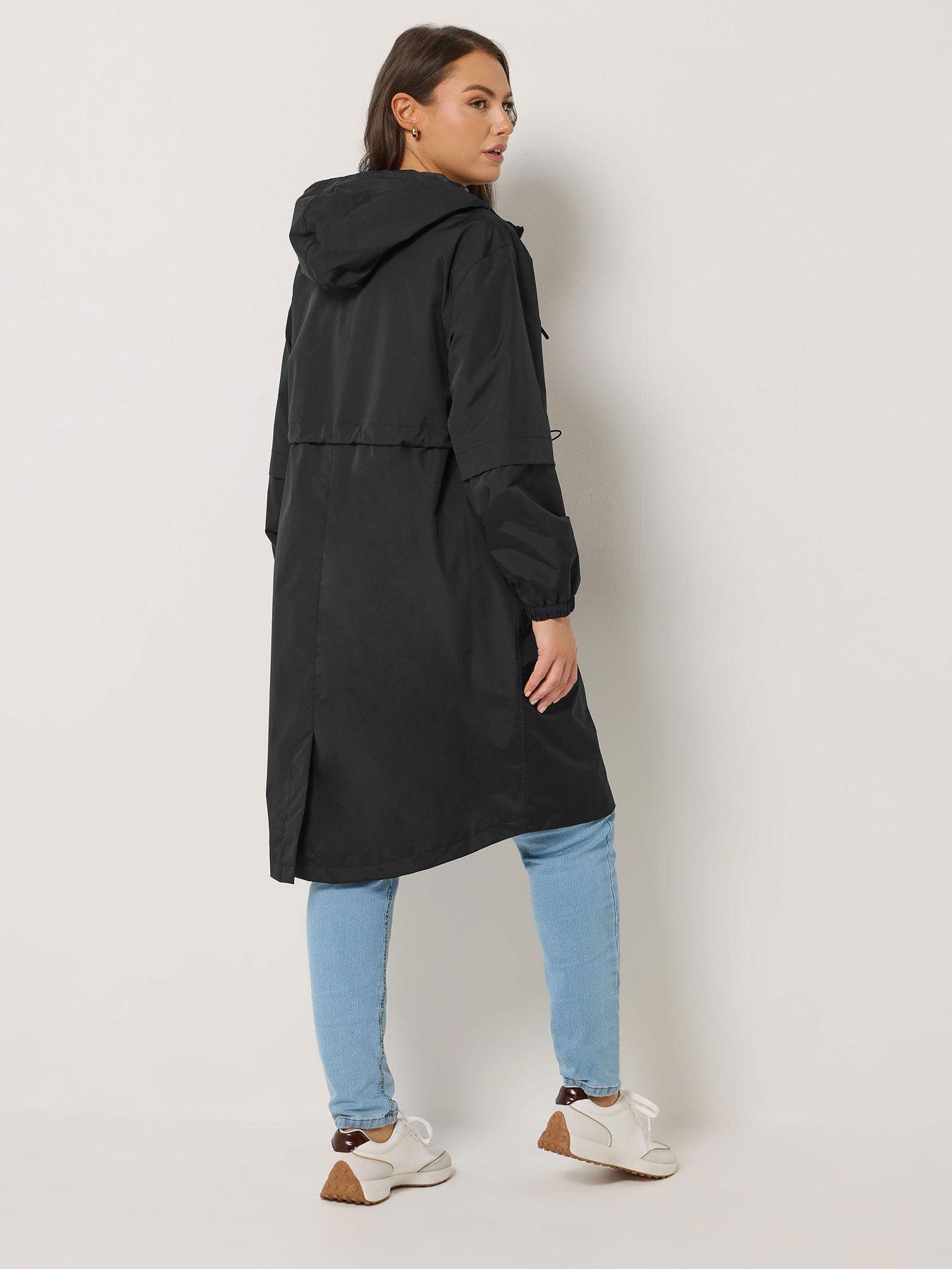 yours-curve-waterproof-rainwear-longline-jacket-blackstillFront