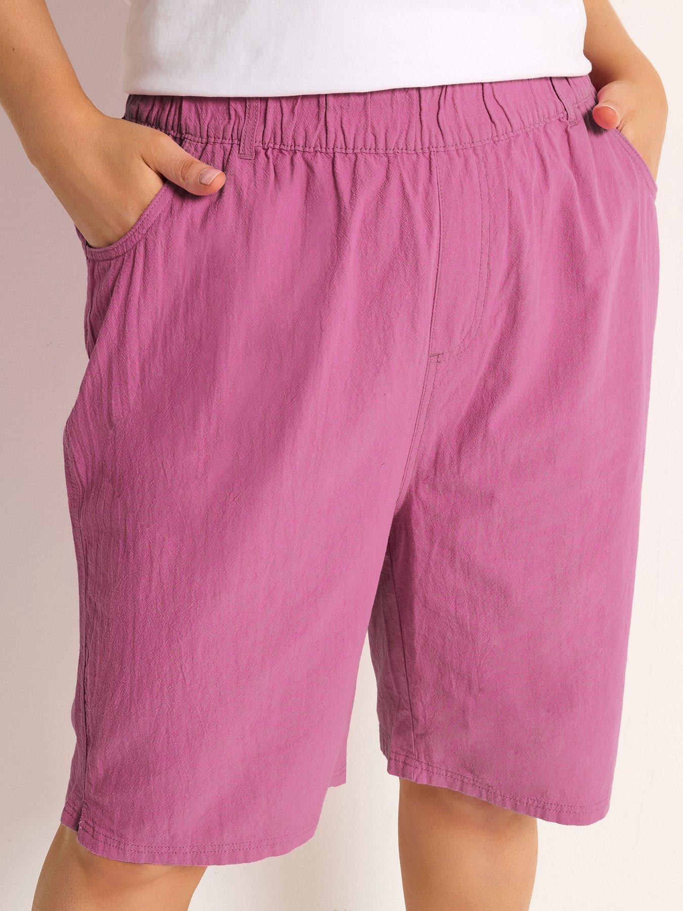 Image 4 of 4 of Yours Curve Cool Cotton Shorts - Pink