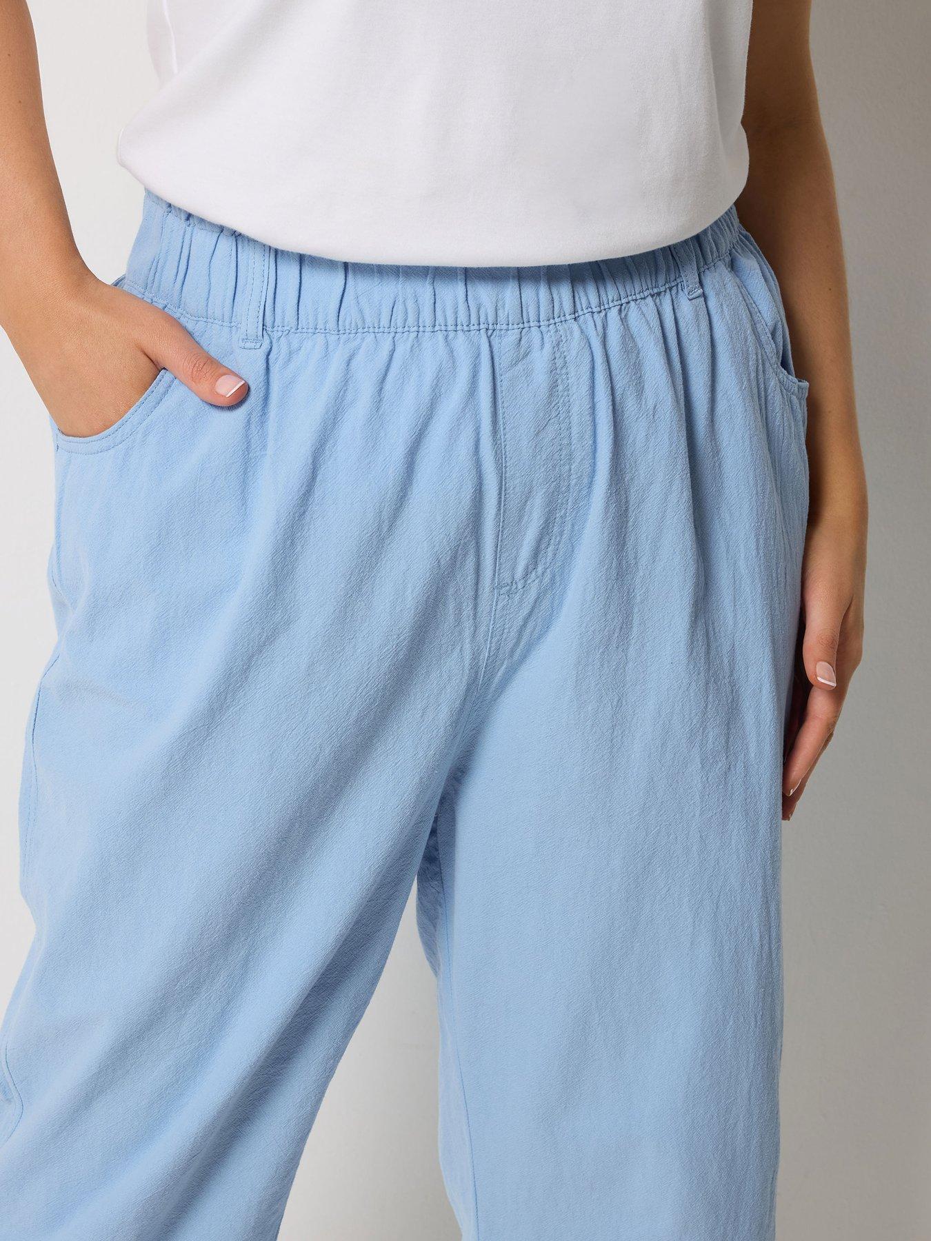 yours-curve-cool-cotton-cropped-trouser-blueoutfit