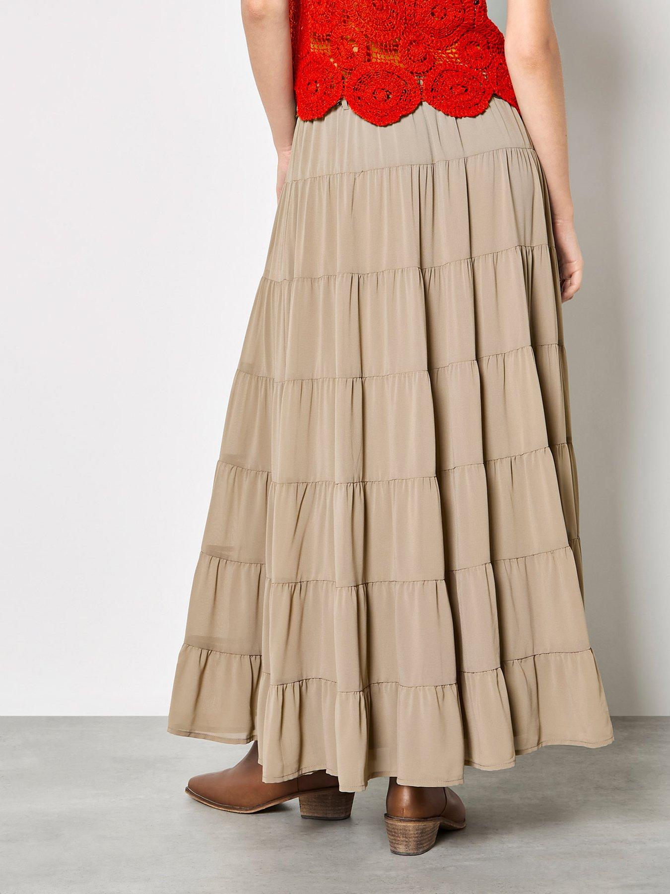Image 2 of 5 of Apricot Apricot Multi Tiered Skirt With Belt