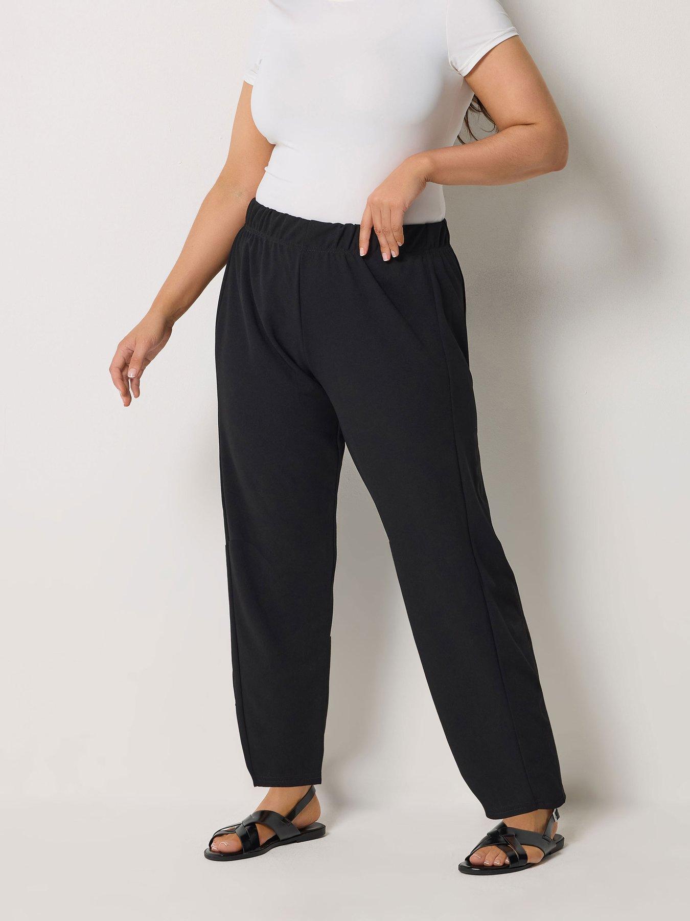 Yours Curve Barrel Trouser - Black