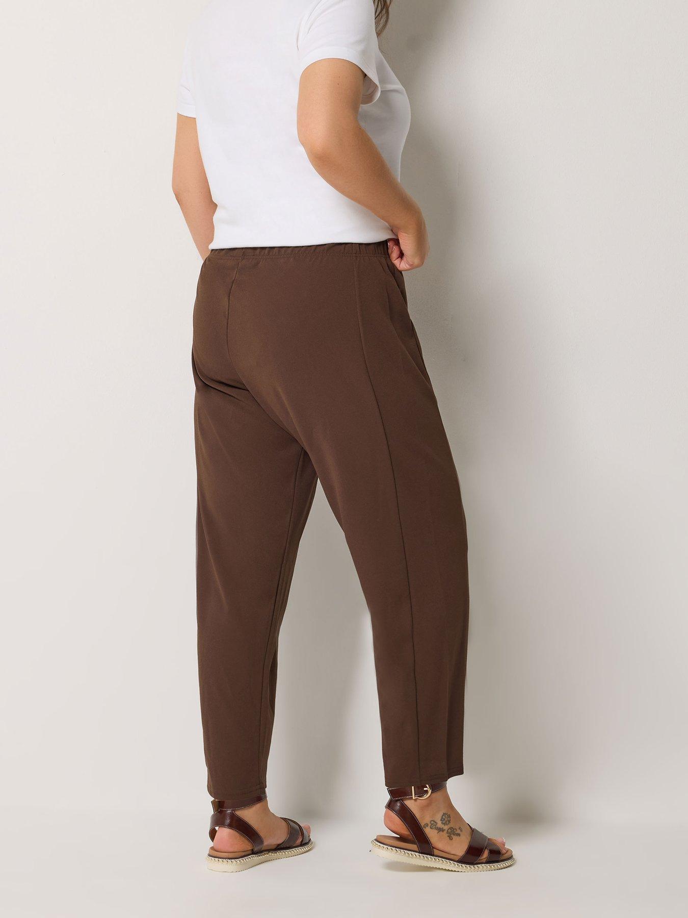 Image 2 of 5 of Yours Curve Barrel Trouser - Brown