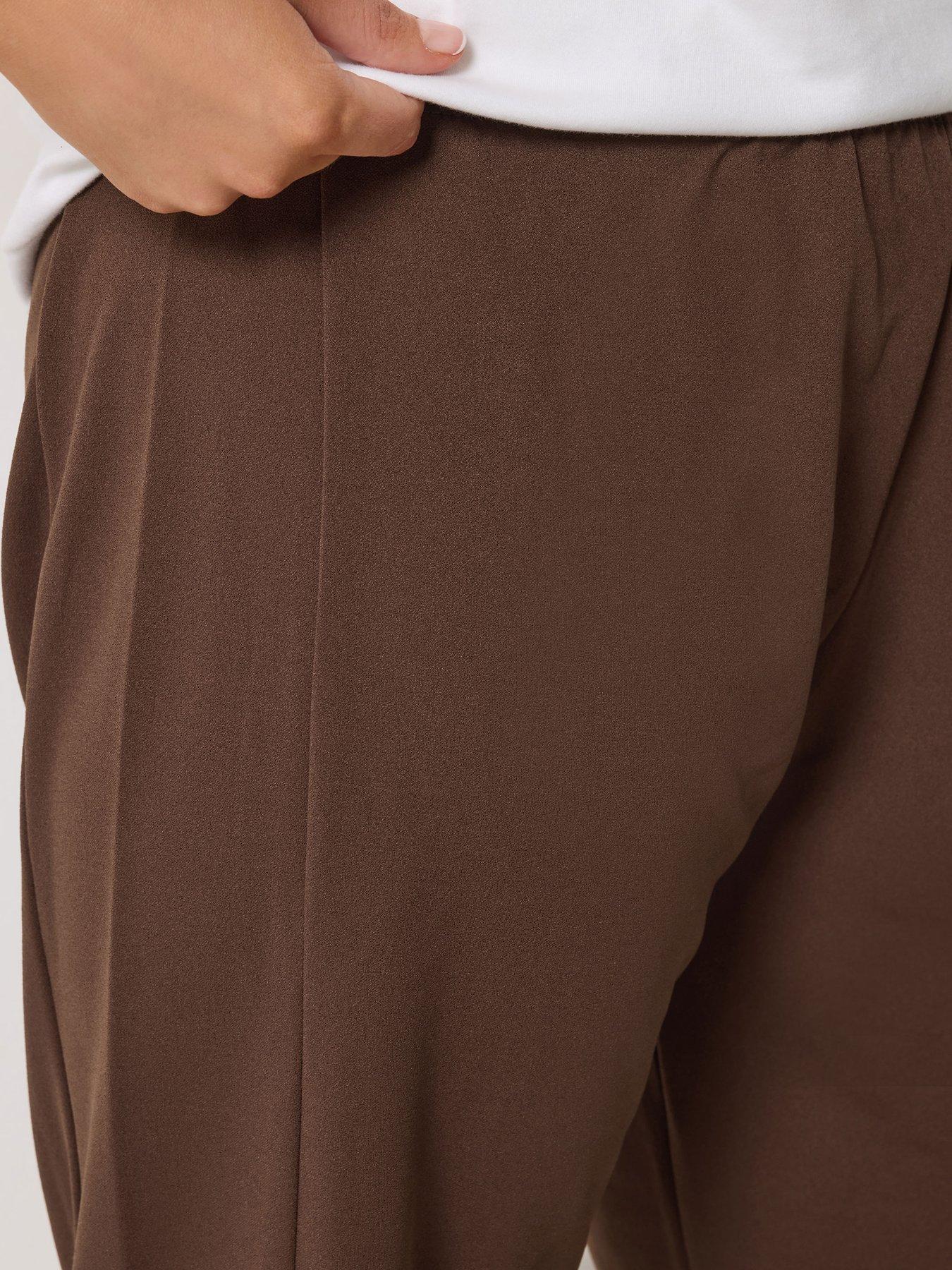 Image 4 of 5 of Yours Curve Barrel Trouser - Brown