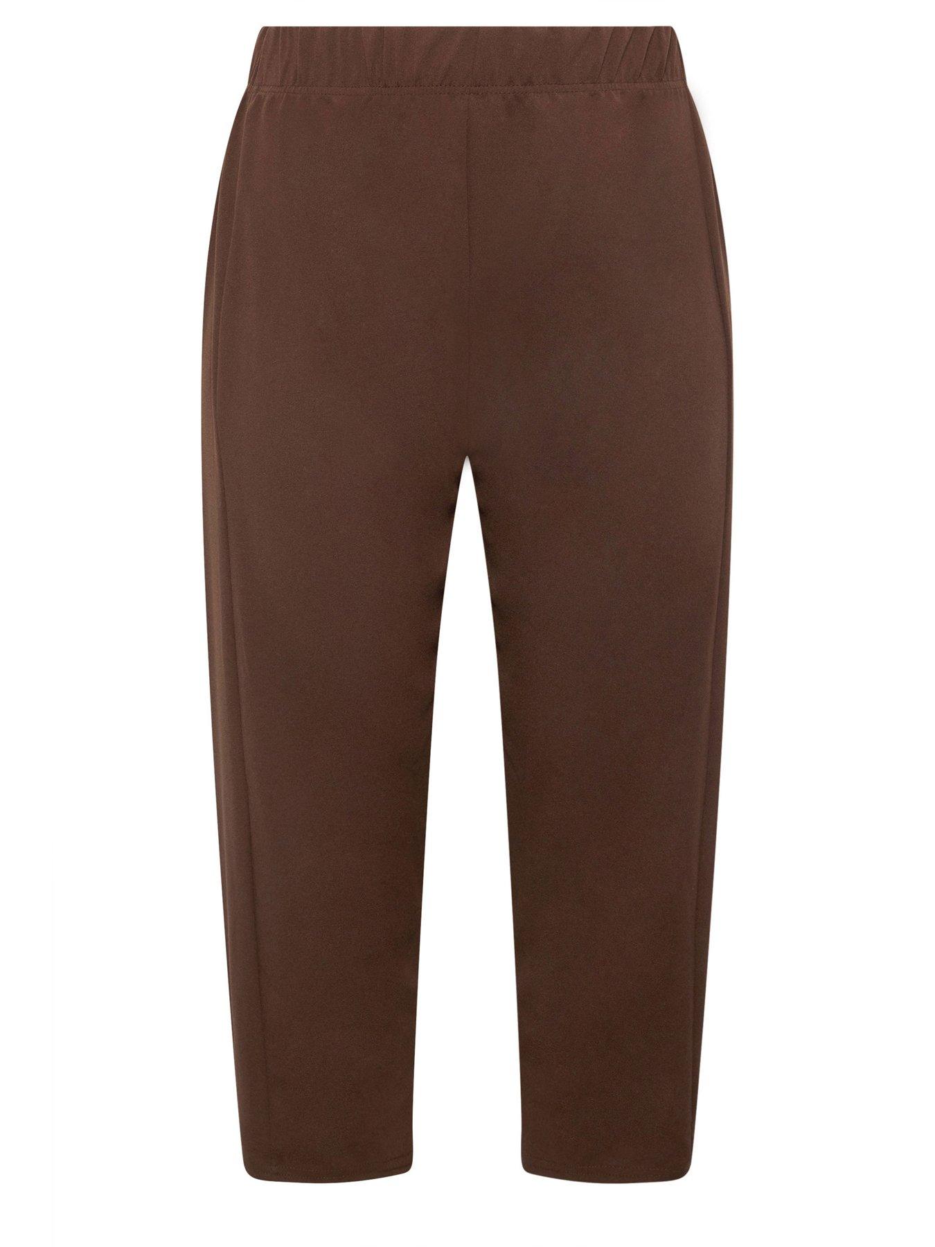 Image 5 of 5 of Yours Curve Barrel Trouser - Brown