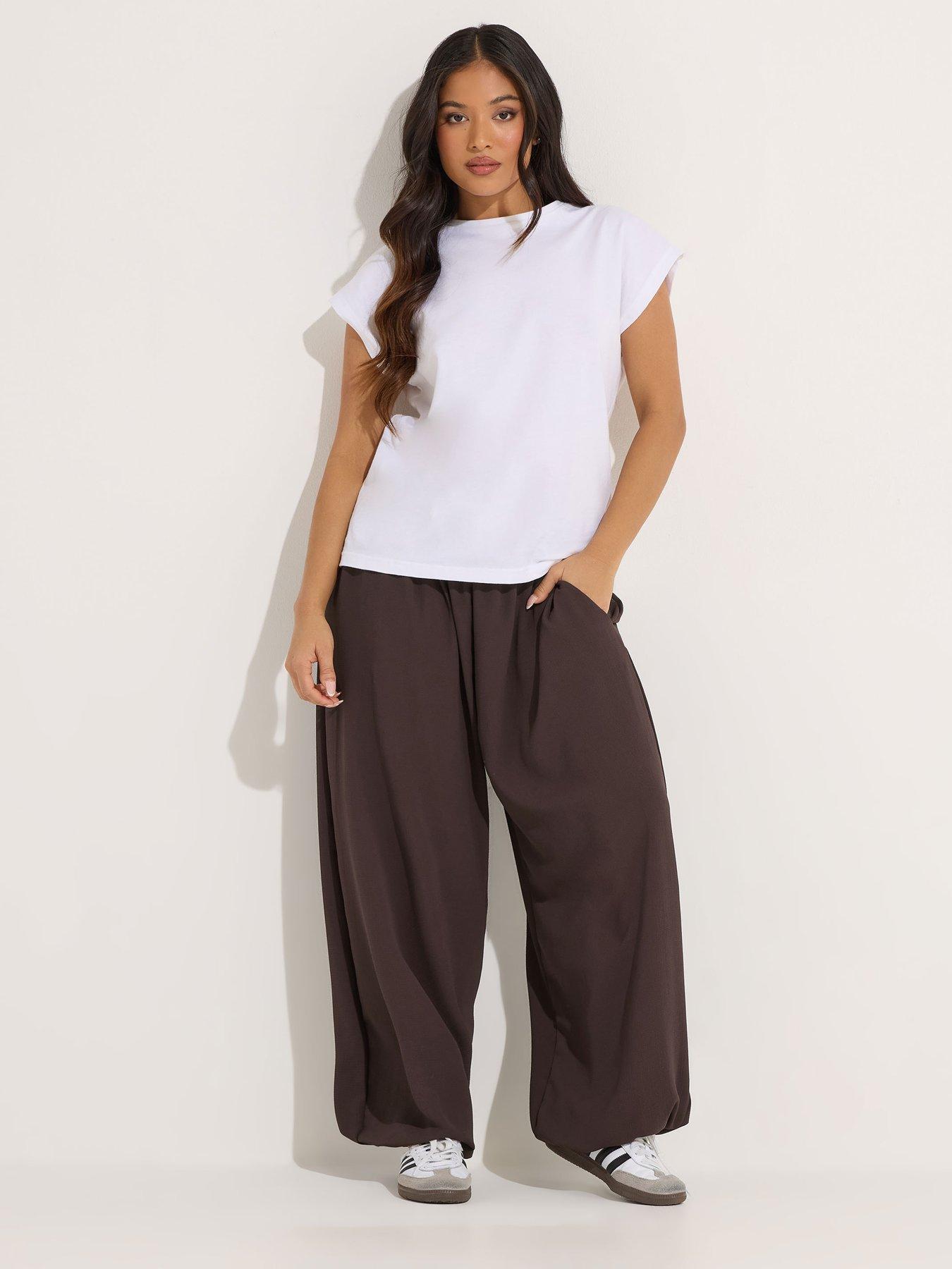 pixiegirl-petite-choc-brown-balloon-trousersoutfit