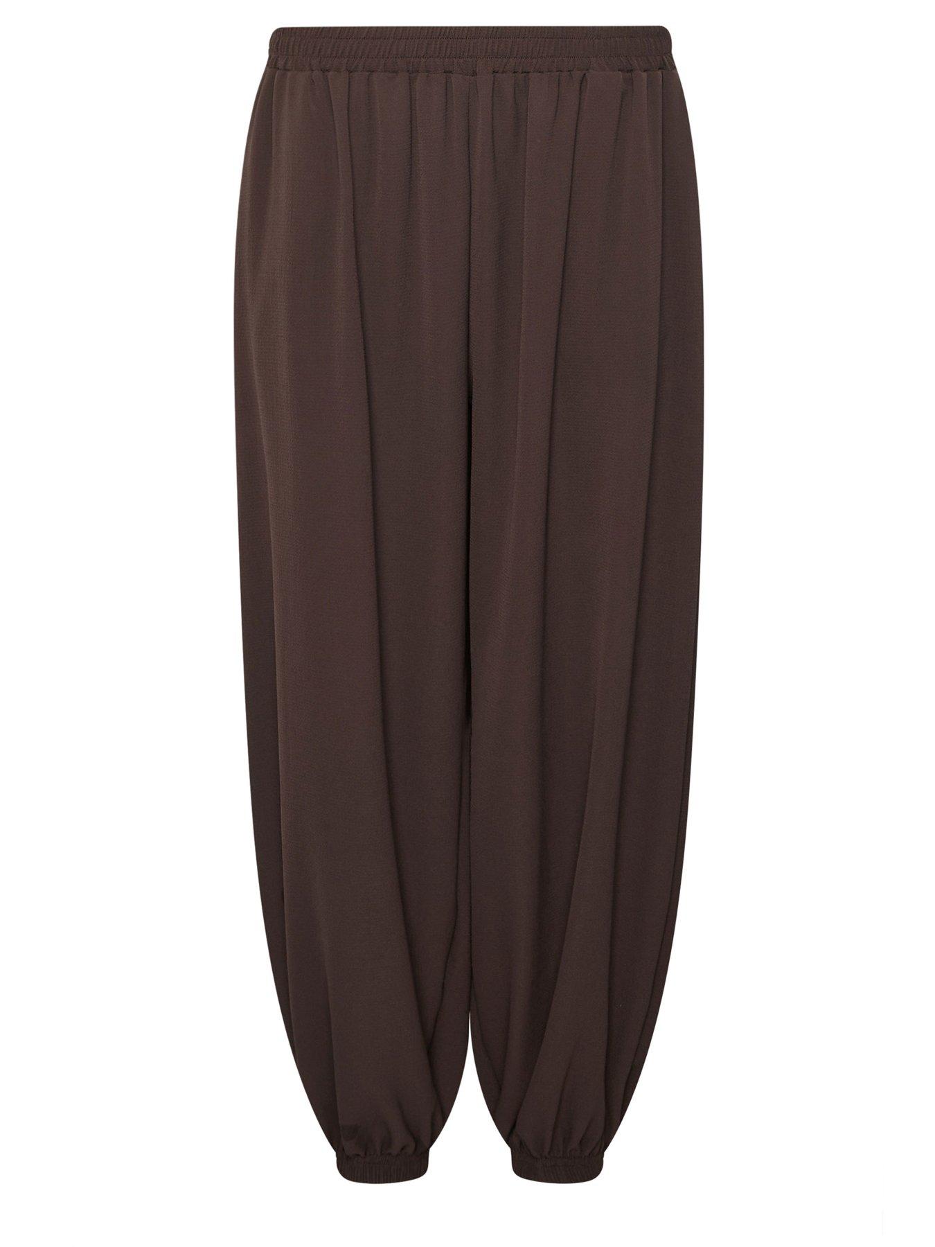Image 6 of 6 of PixieGirl Petite Balloon Trousers - Choc Brown