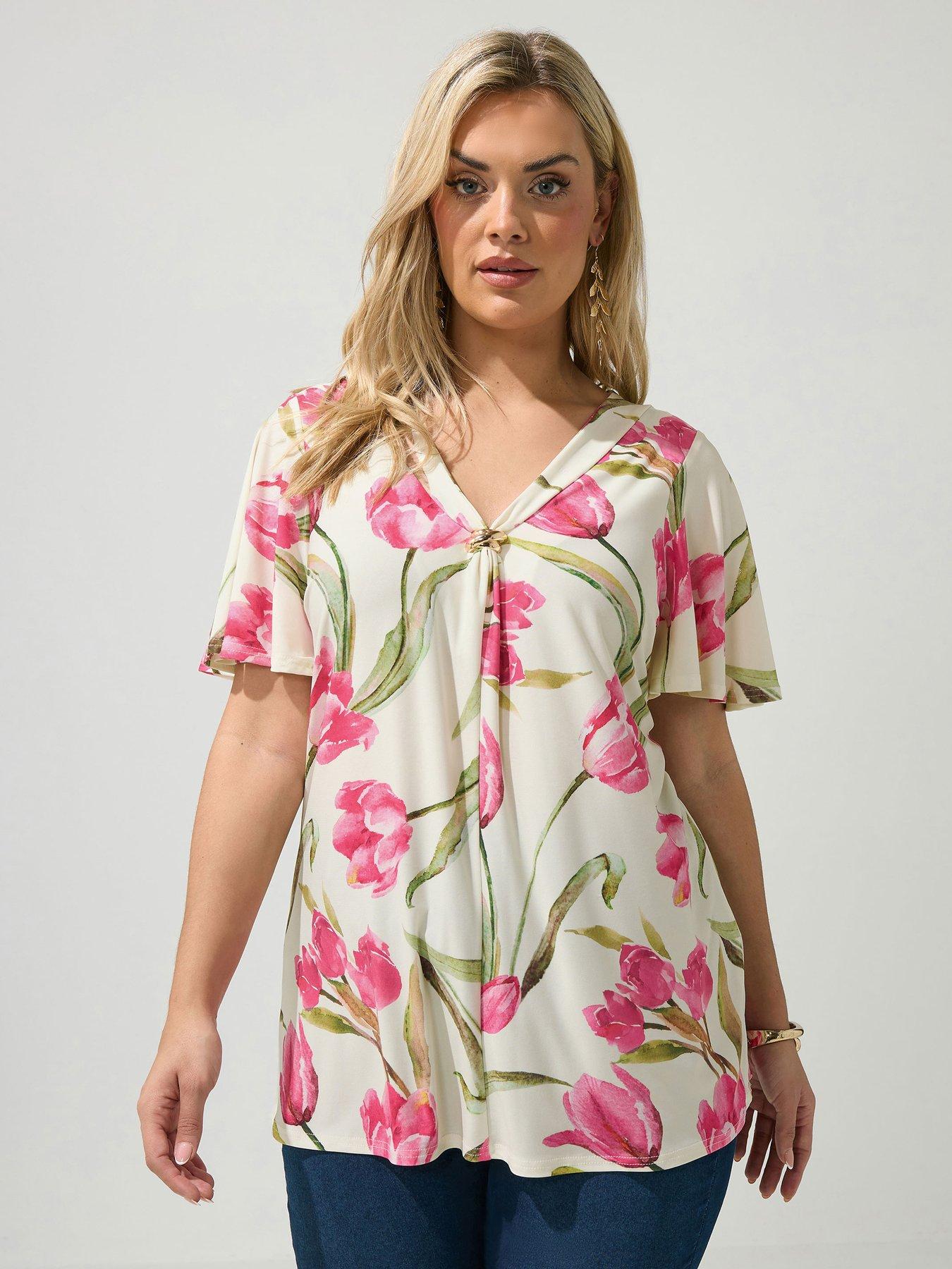 Image 1 of 5 of Yours Curve Floral Swing Top
