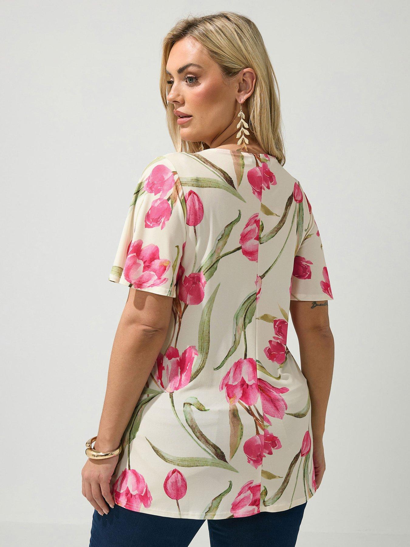 Image 2 of 5 of Yours Curve Floral Swing Top