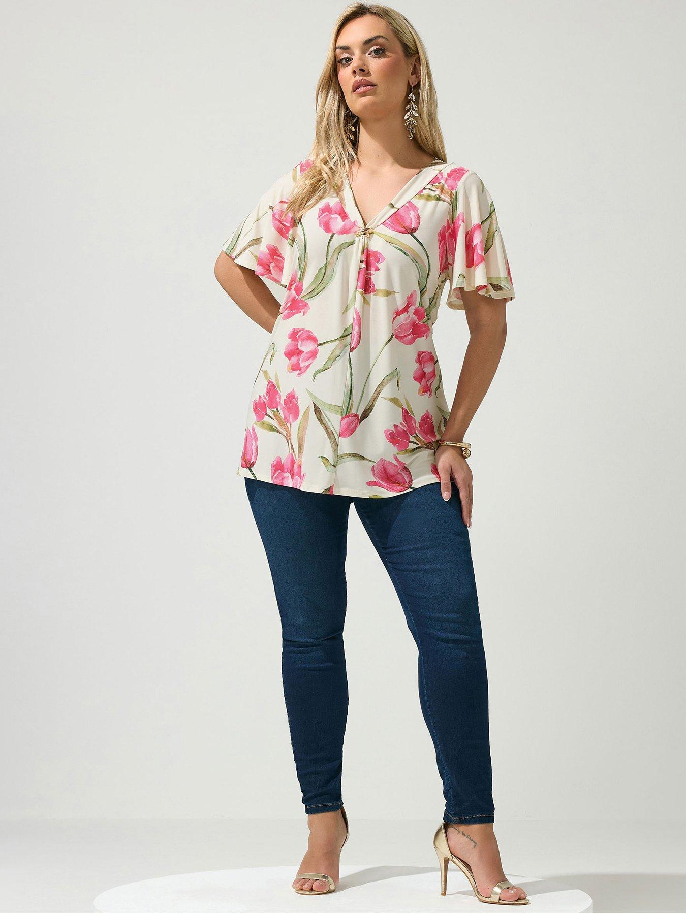 Image 3 of 5 of Yours Curve Floral Swing Top