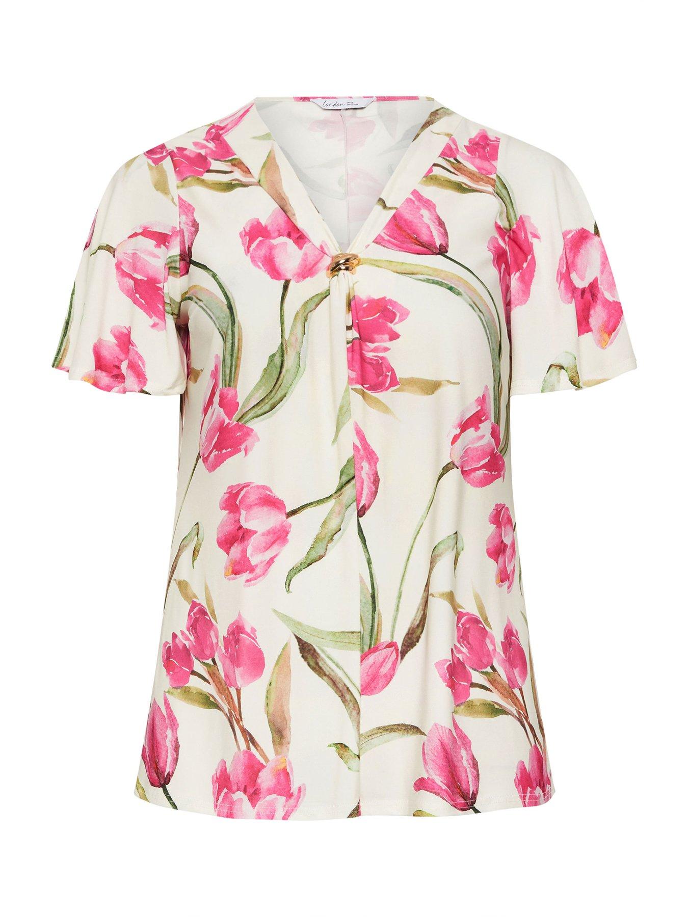 Image 5 of 5 of Yours Curve Floral Swing Top