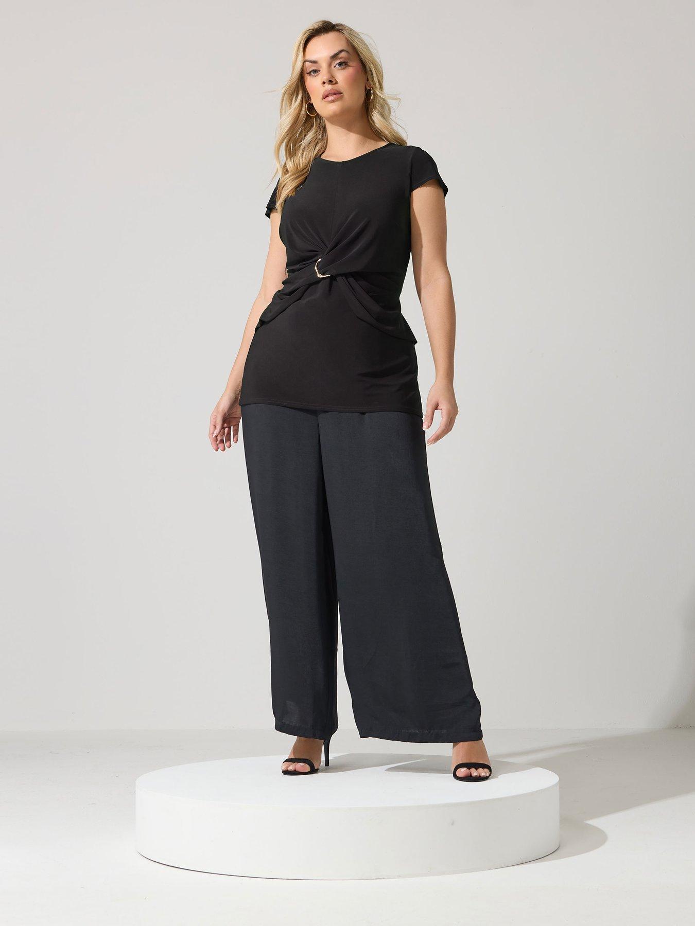 Image 3 of 4 of Yours Curve Buckle Twist Front Top - Black