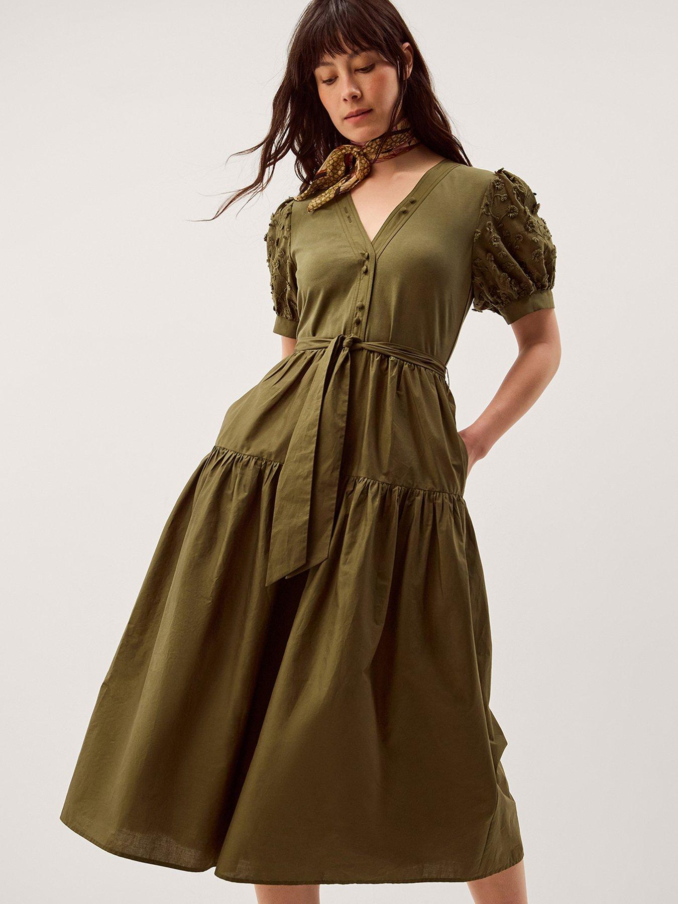 Monsoon Fawn Fabric Mix Dress