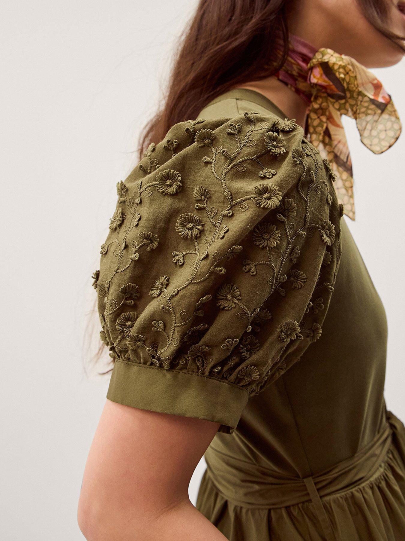 monsoon-fawn-fabric-mix-dress-greendetail