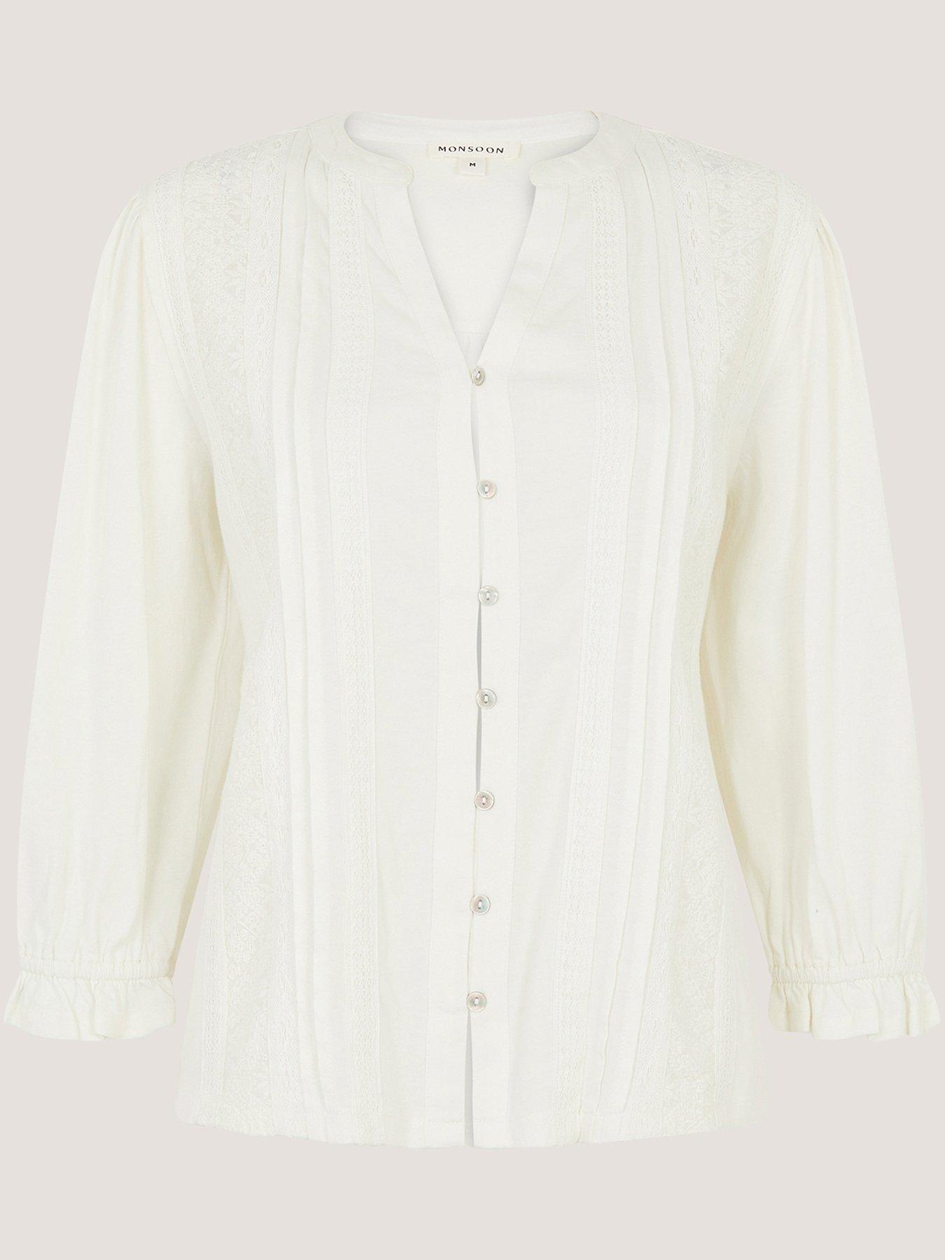 Image 1 of 1 of Monsoon Leila Lace Trim Top