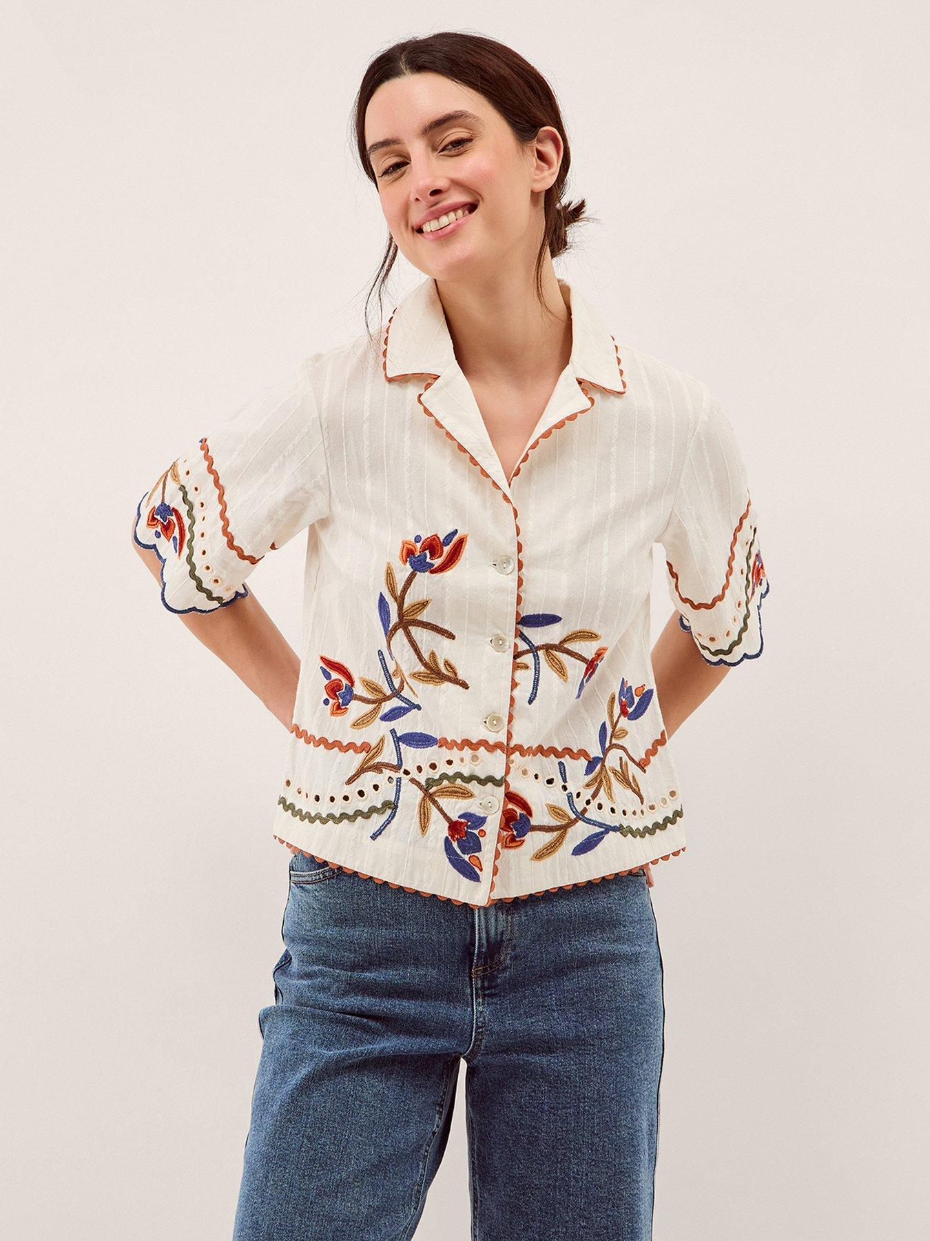 Image 1 of 5 of Monsoon Polly Emb Shirt