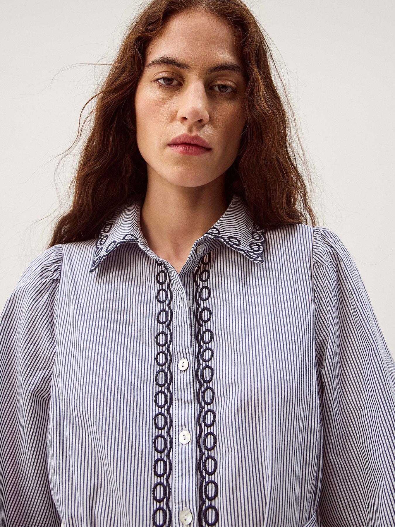 Image 4 of 5 of Monsoon Kirsty Embroidered Dress - Blue