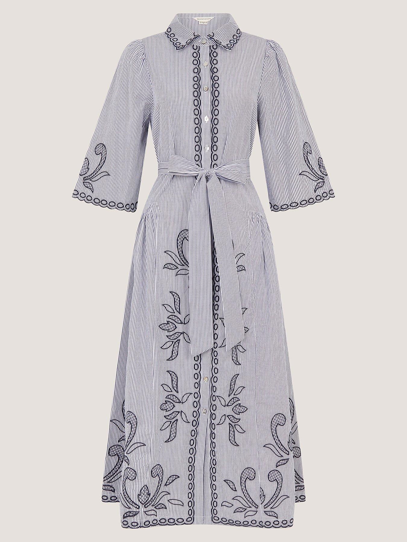 Image 5 of 5 of Monsoon Kirsty Embroidered Dress - Blue
