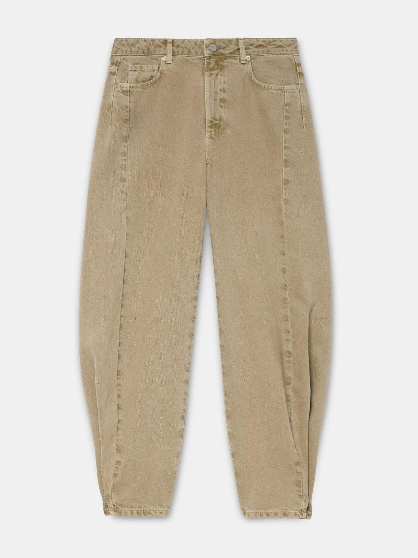 Image 5 of 6 of Mint Velvet Khaki Popper Balloon Jeans - Green