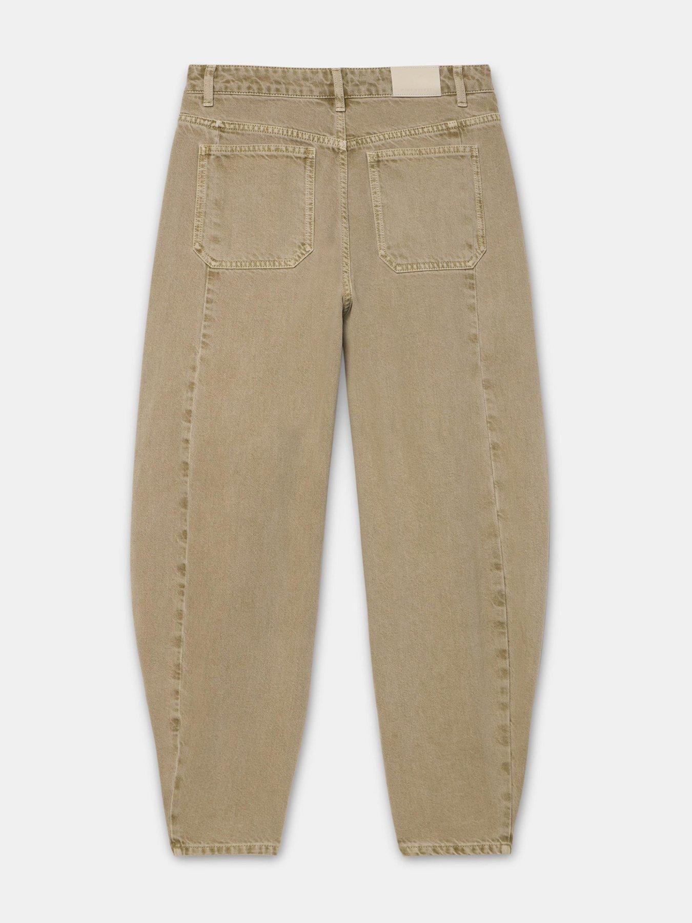Image 6 of 6 of Mint Velvet Khaki Popper Balloon Jeans - Green